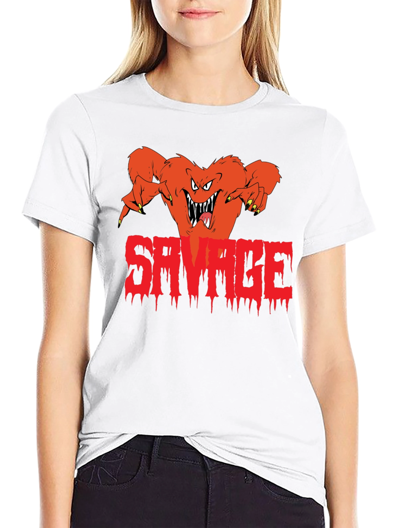 Savage Monster Graphic Black T-Shirt