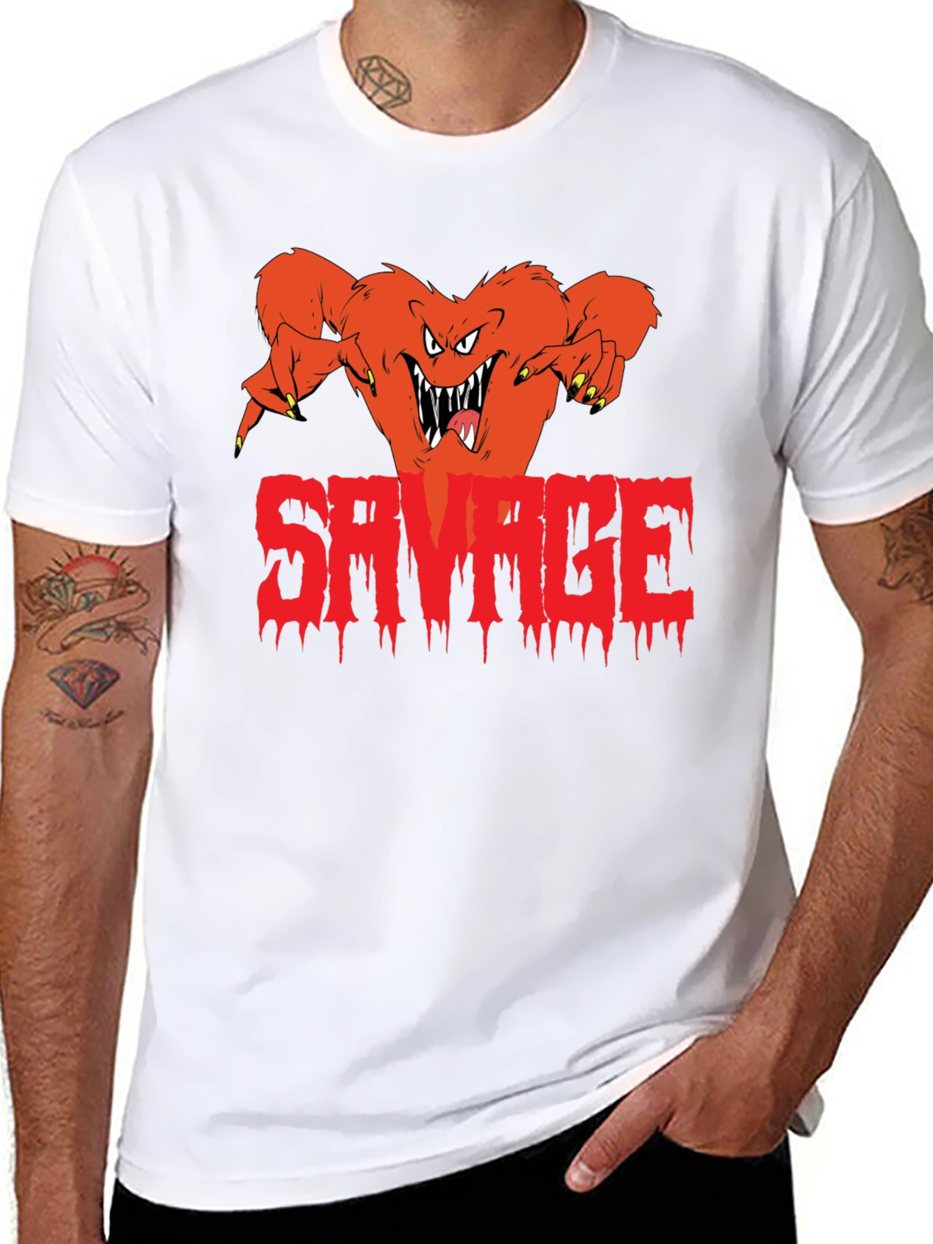 Savage Monster Graphic Black T-Shirt