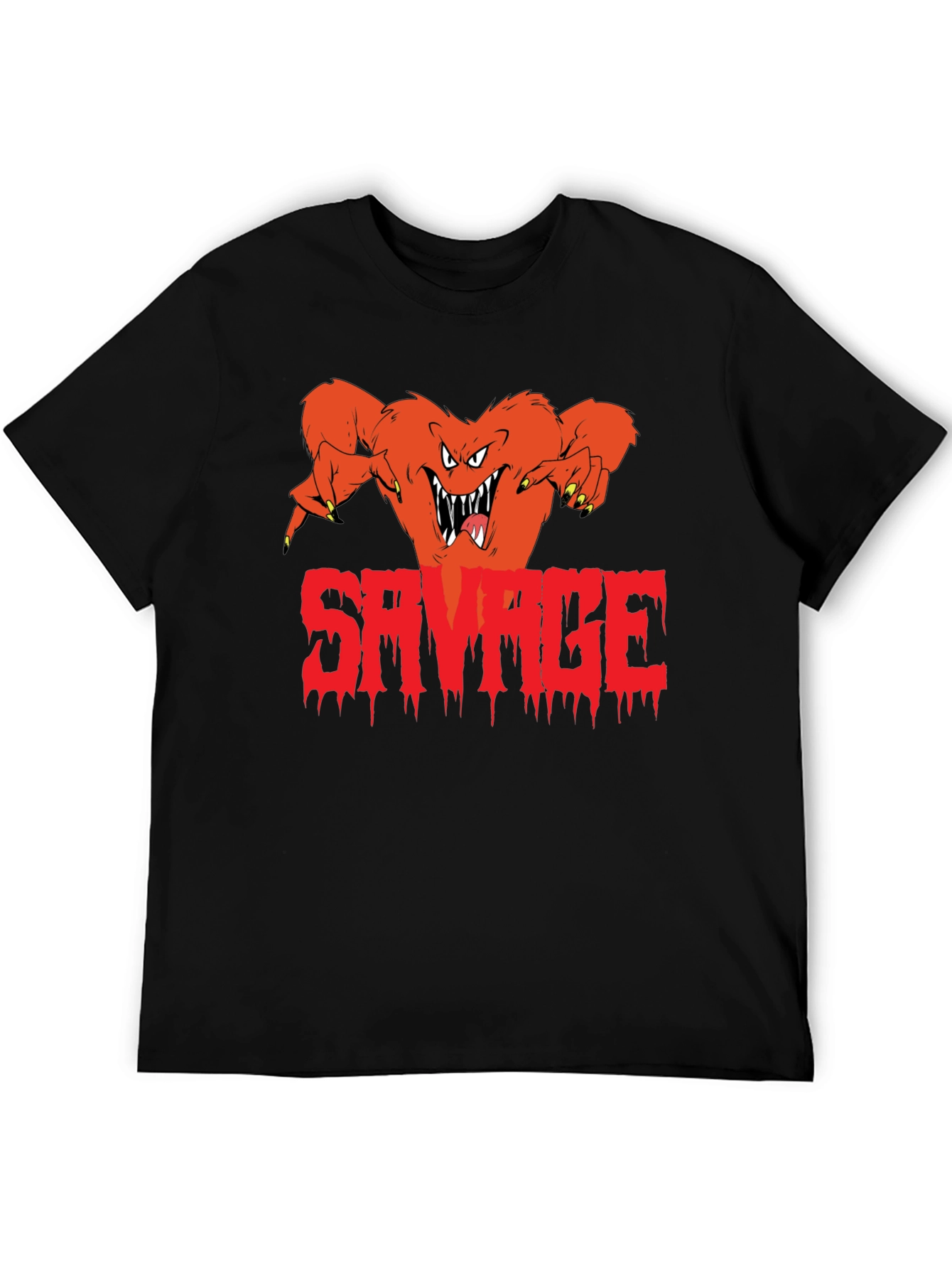 Savage Monster Graphic Black T-Shirt