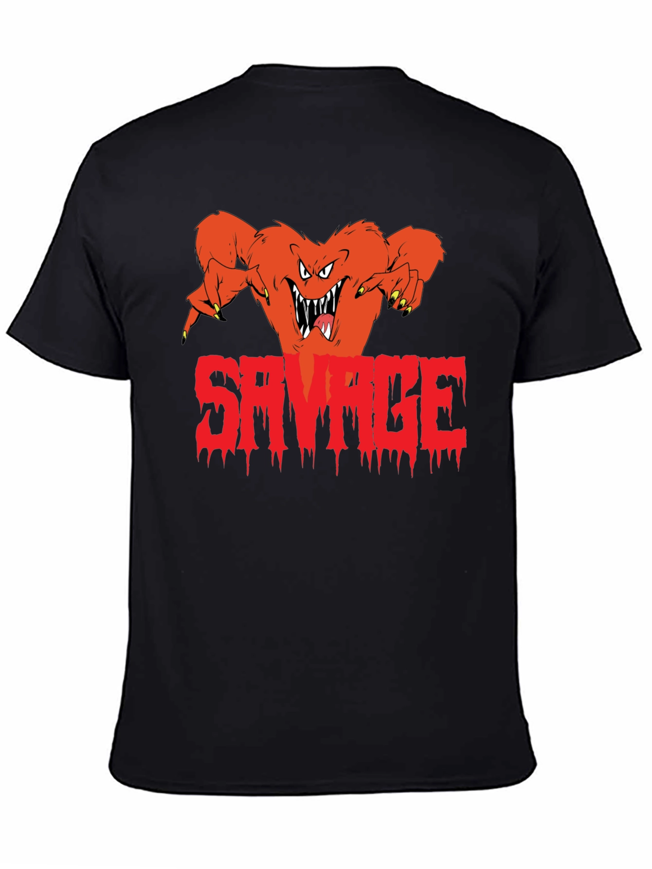 Savage Monster Graphic Black T-Shirt