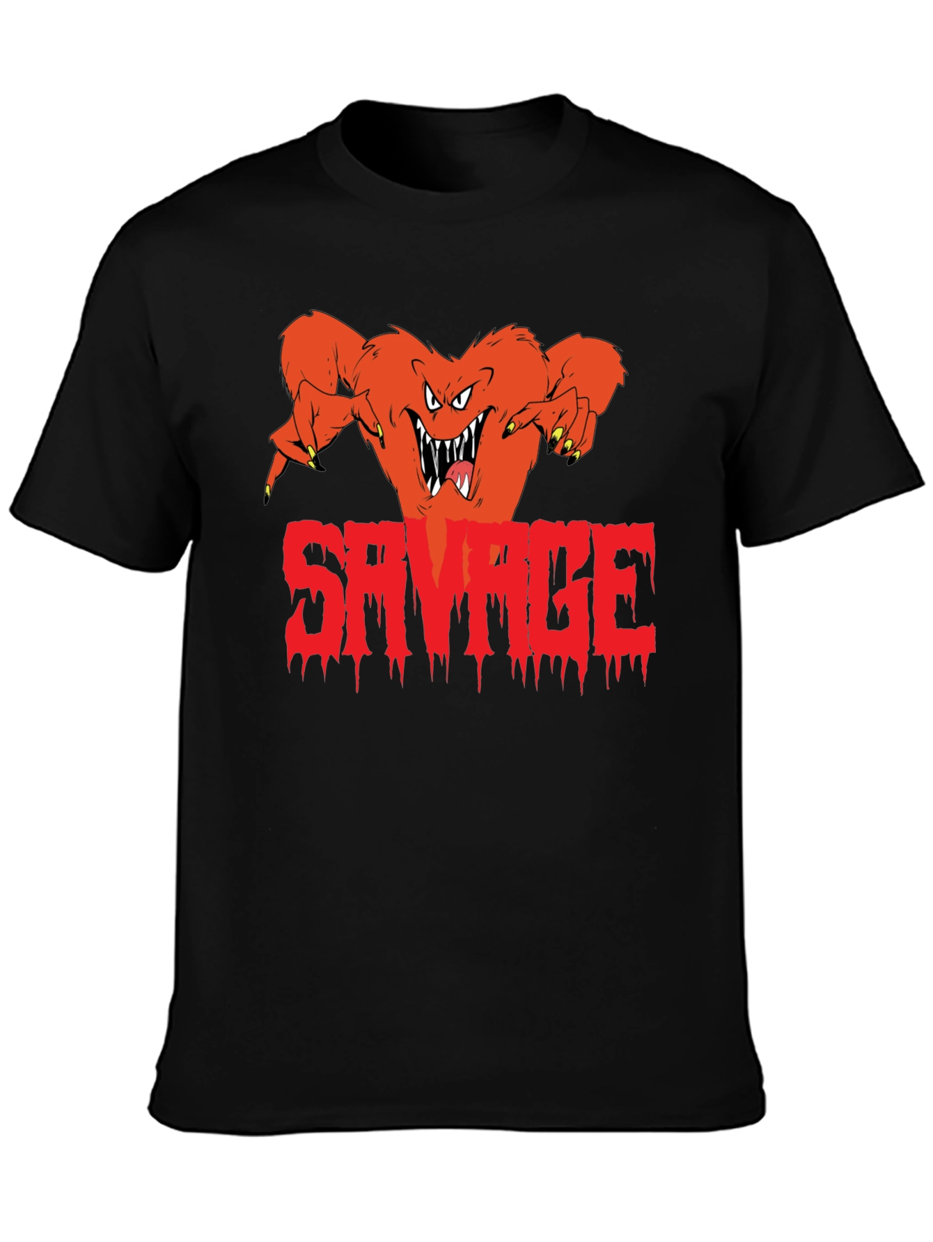 Savage Monster Graphic Black T-Shirt