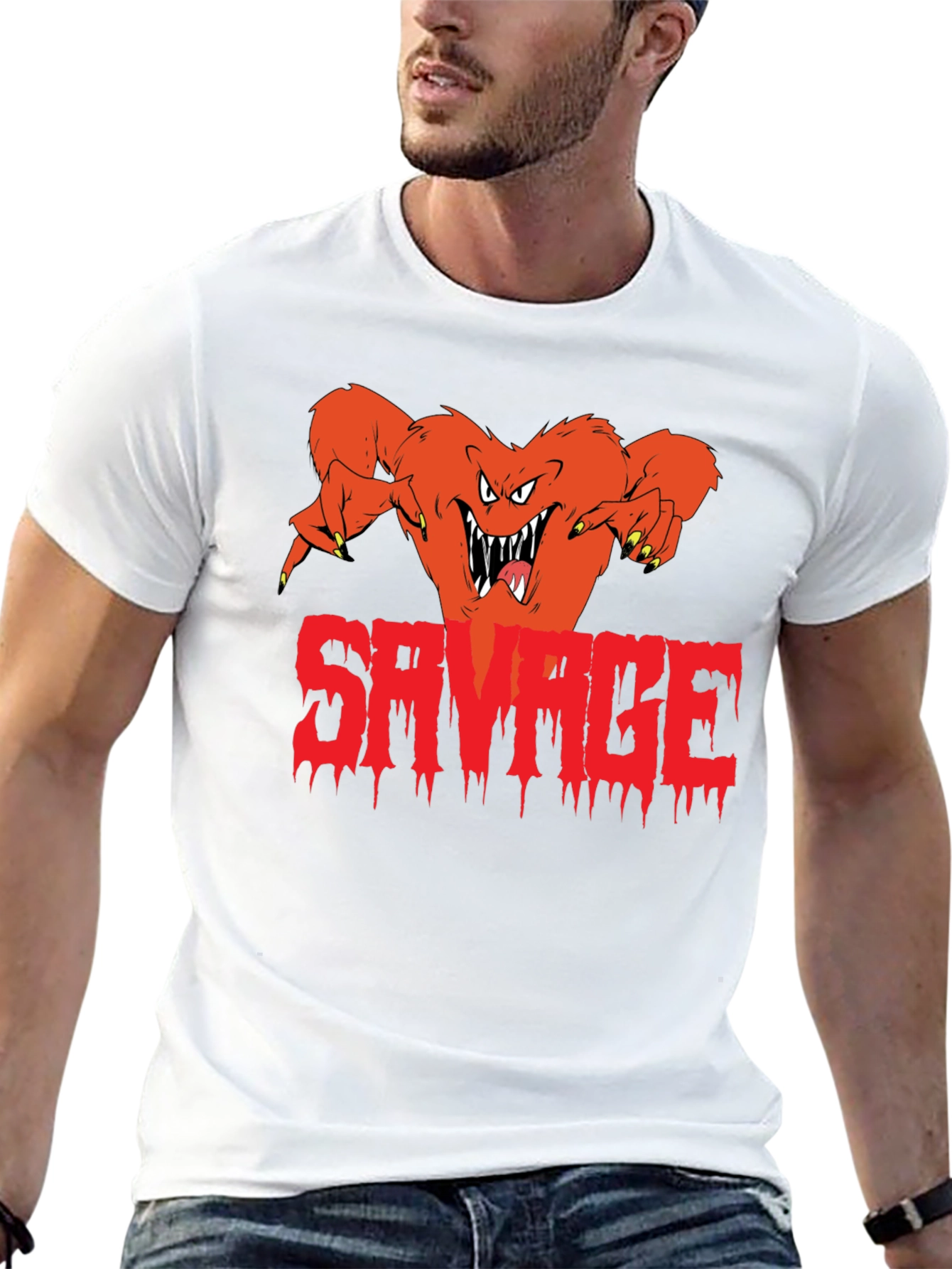 Savage Monster Graphic Black T-Shirt