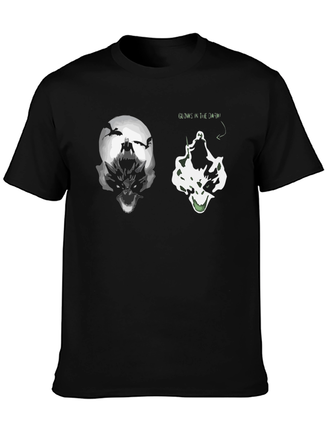 Glow in the Dark Wolf Graphic T-Shirt
