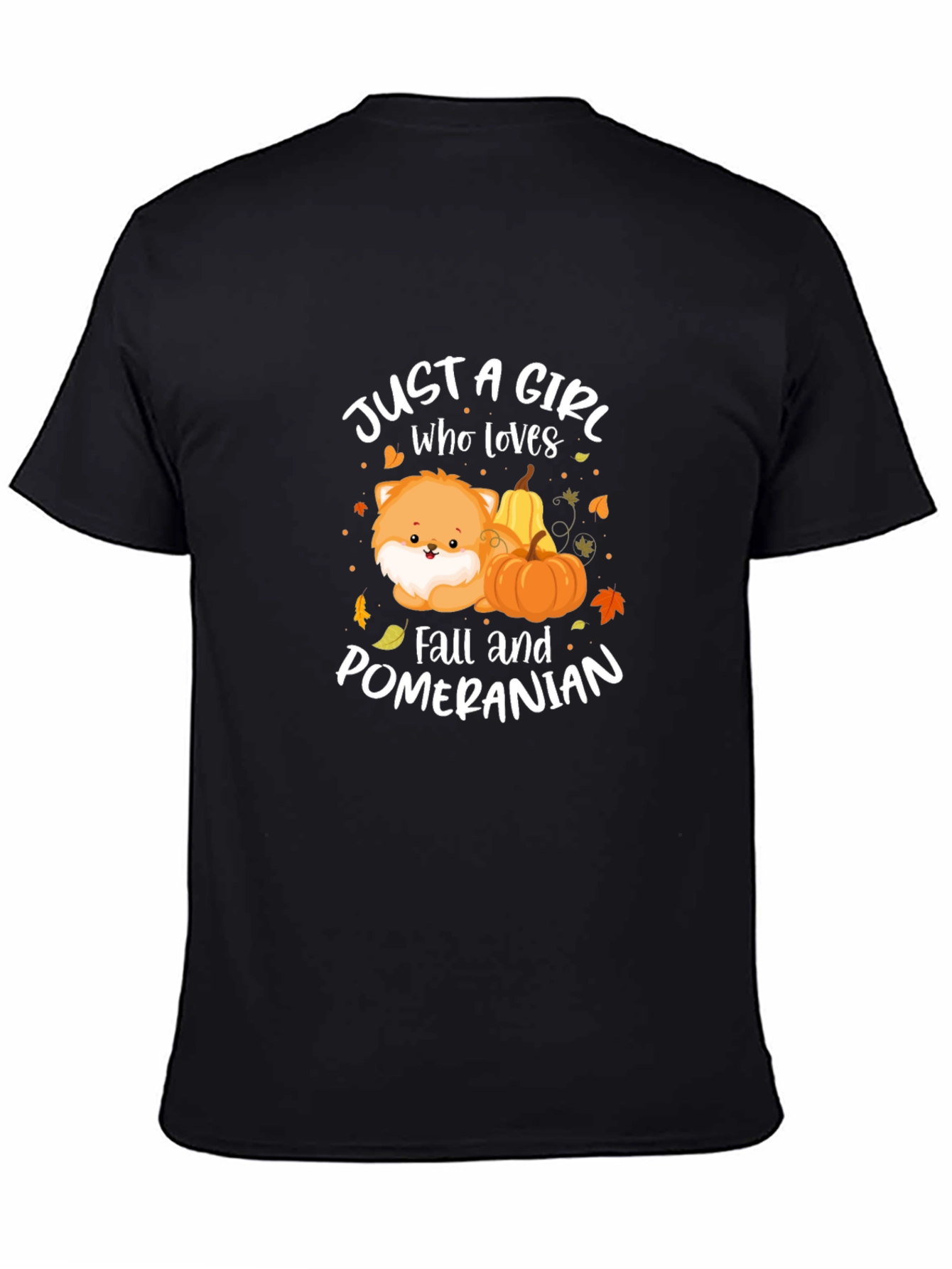 Girl Who Loves Fall and Pomeranians T-Shirt
