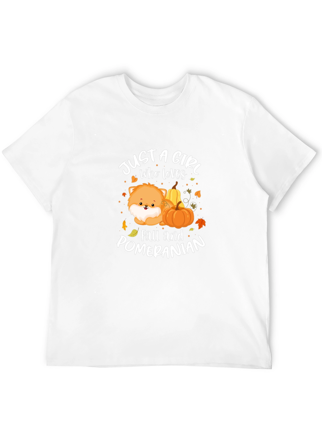 Girl Who Loves Fall and Pomeranians T-Shirt