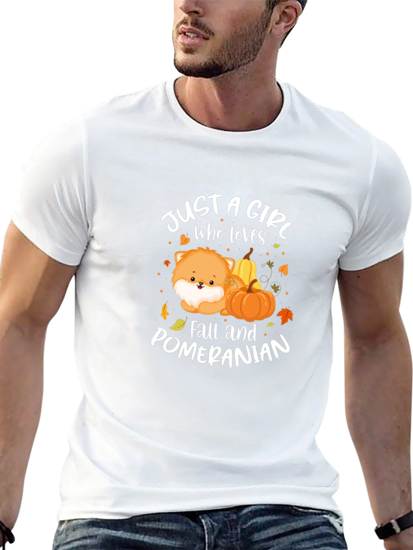 Girl Who Loves Fall and Pomeranians T-Shirt