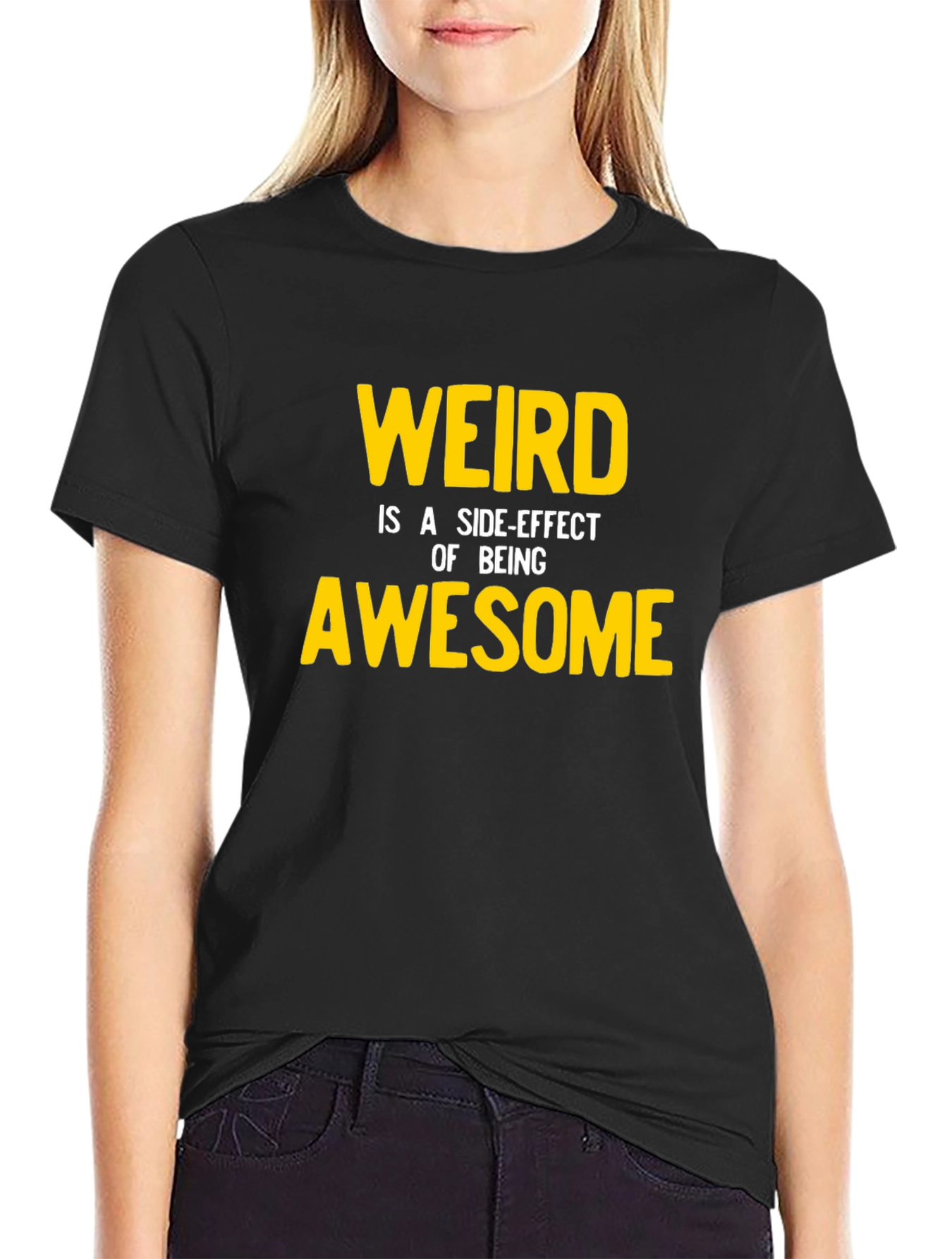 Weird Awesome Graphic Tee - Black Casual Shirt