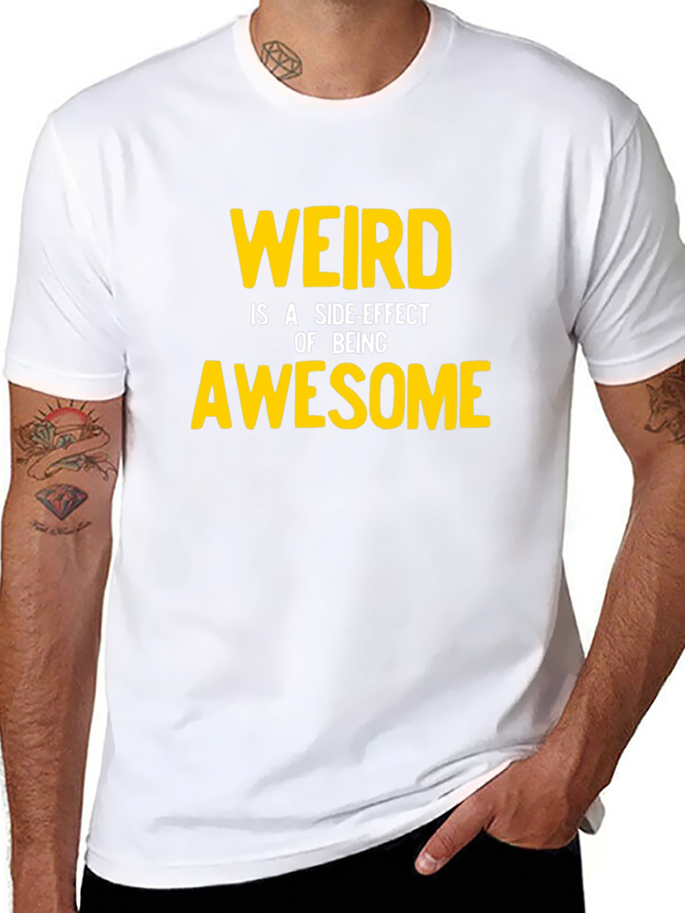 Weird Awesome Graphic Tee - Black Casual Shirt