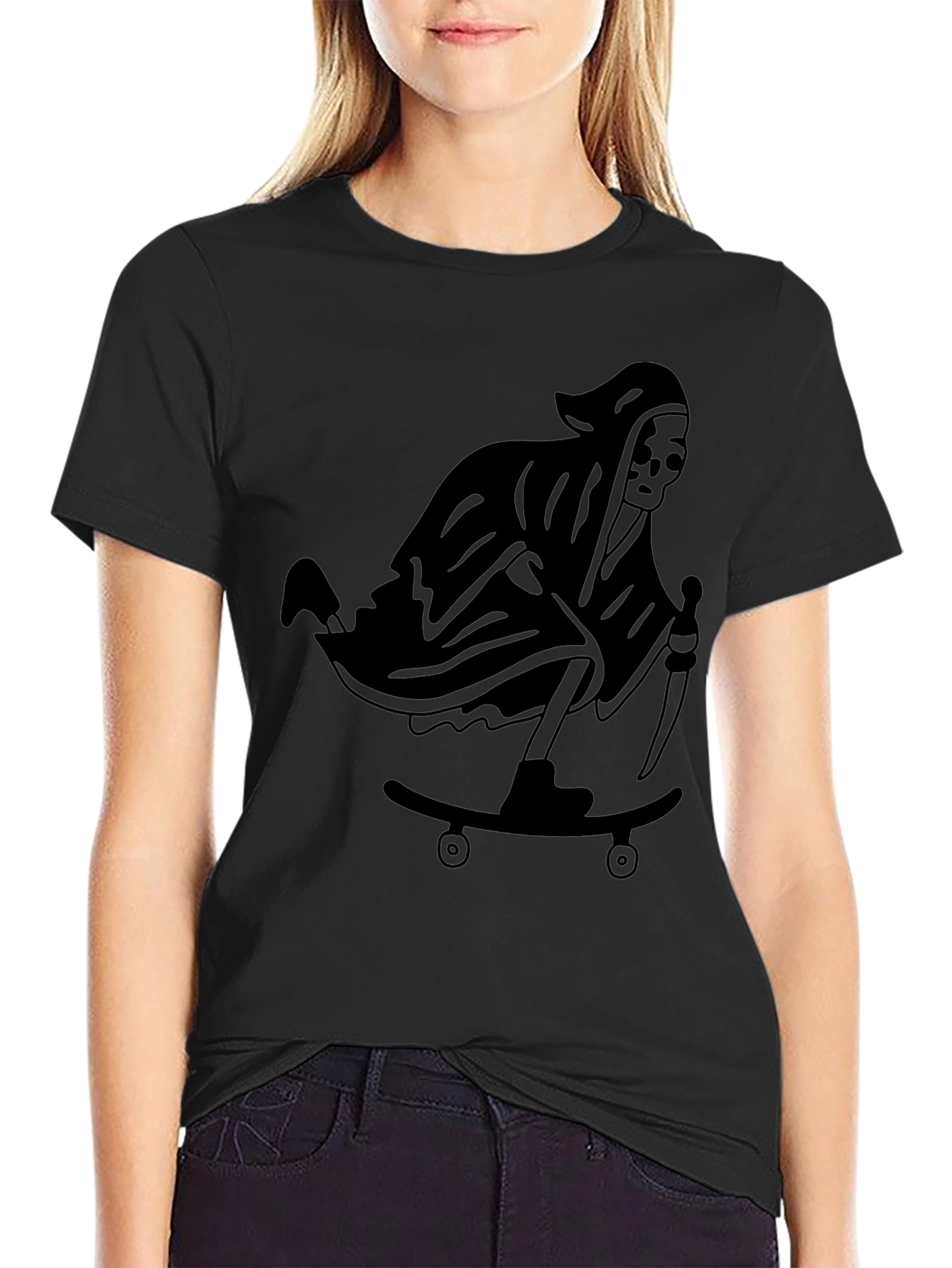 Grim Reaper Skateboard T-Shirt - Black