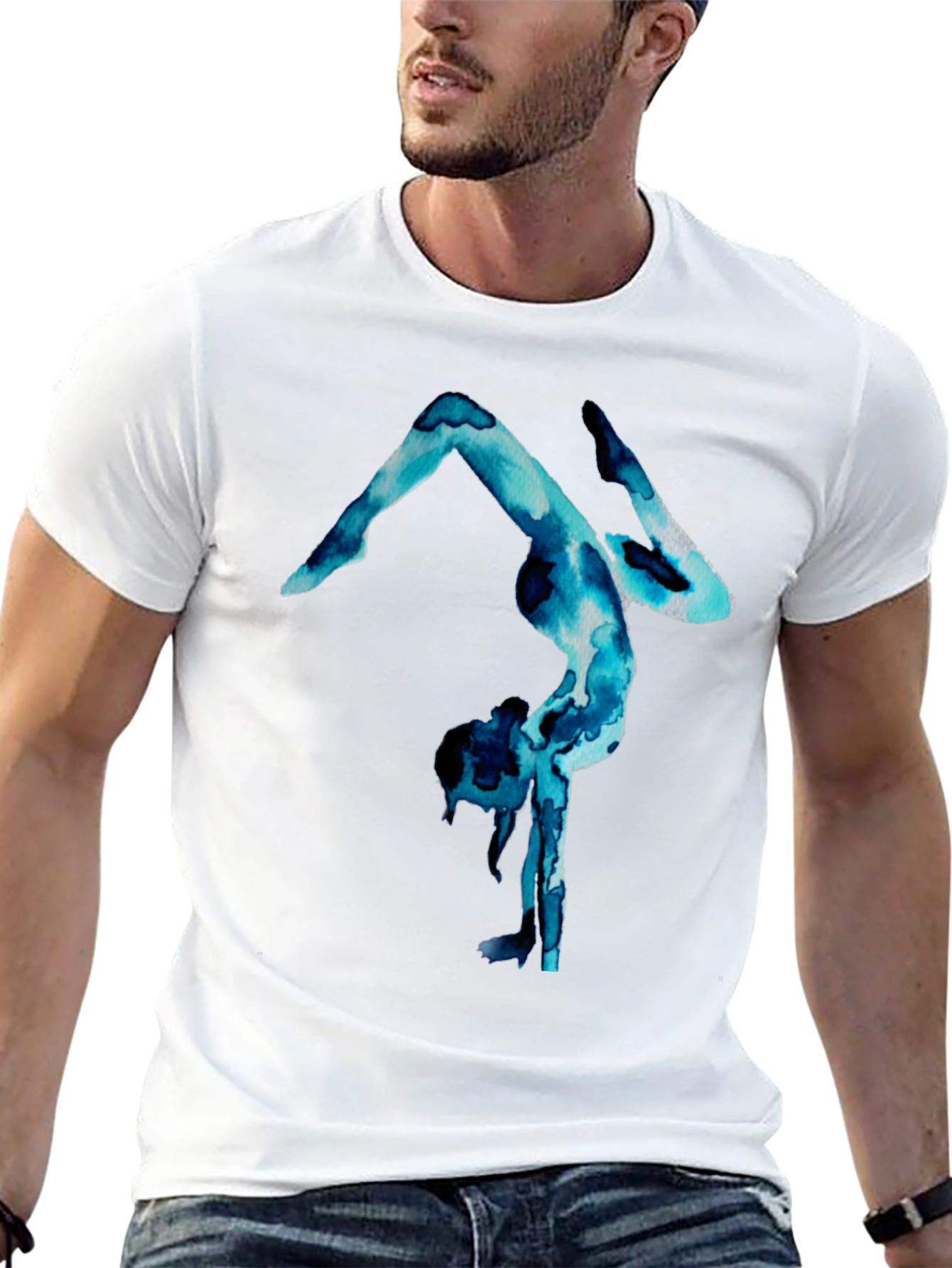 Gymnast Watercolor Print T-Shirt