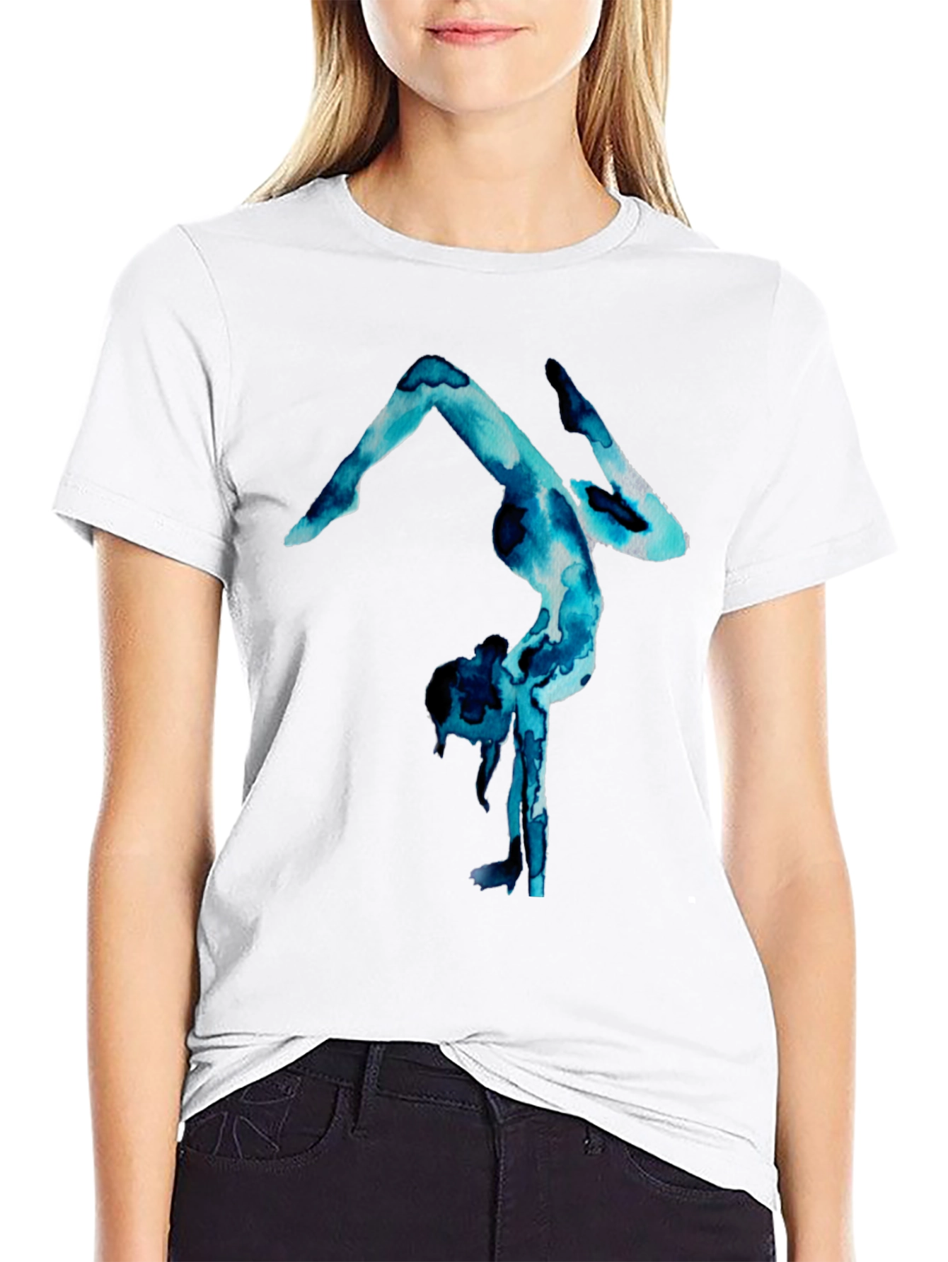 Gymnast Watercolor Print T-Shirt