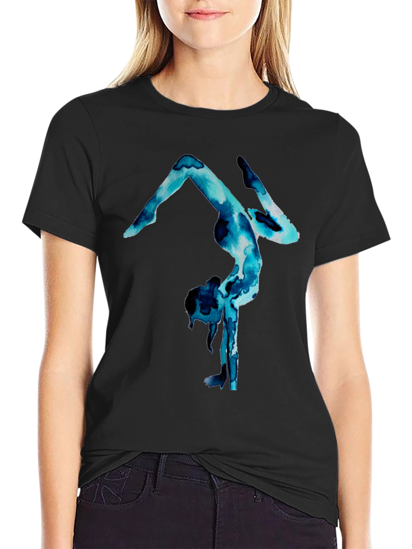 Gymnast Watercolor Print T-Shirt