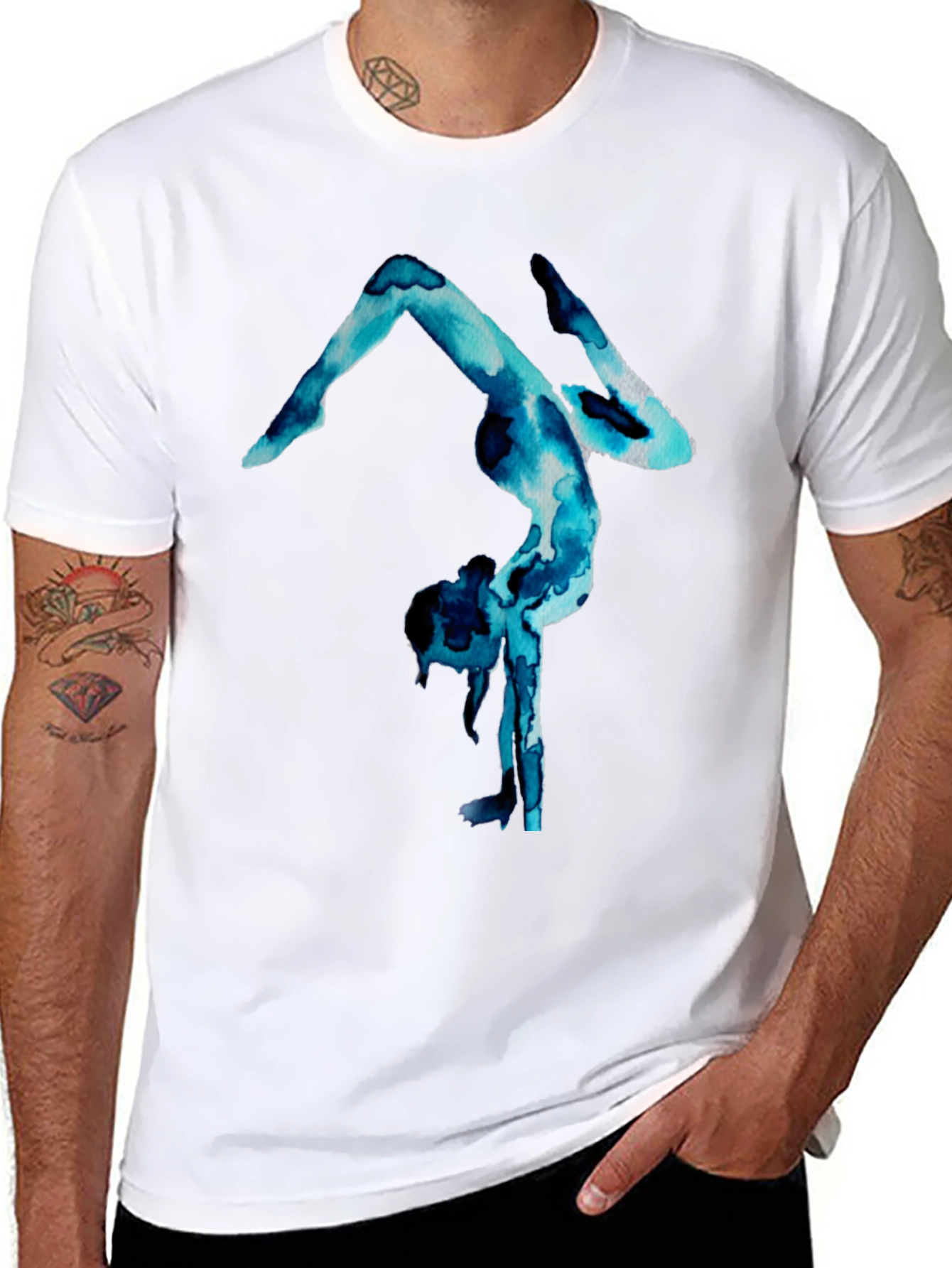 Gymnast Watercolor Print T-Shirt