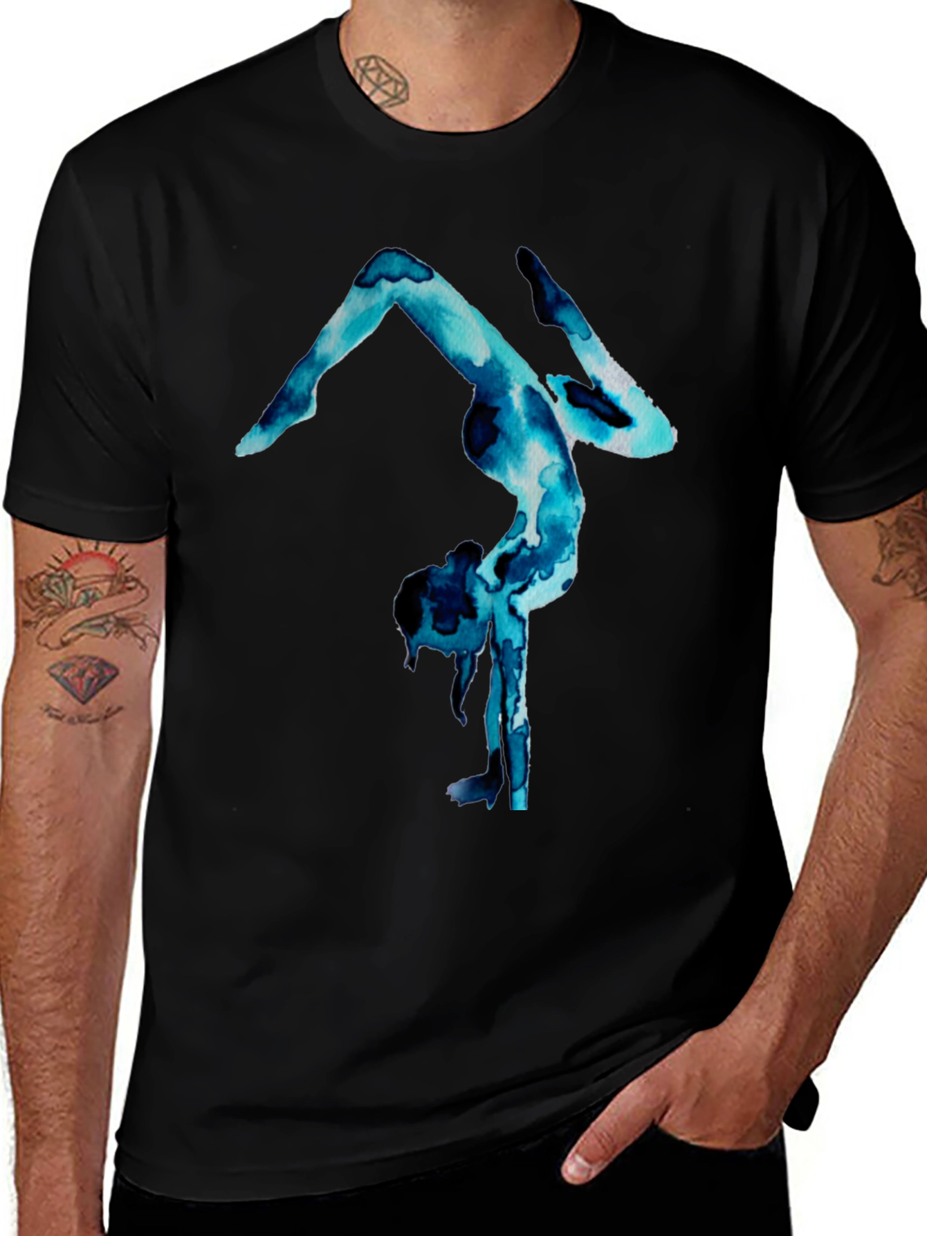 Gymnast Watercolor Print T-Shirt