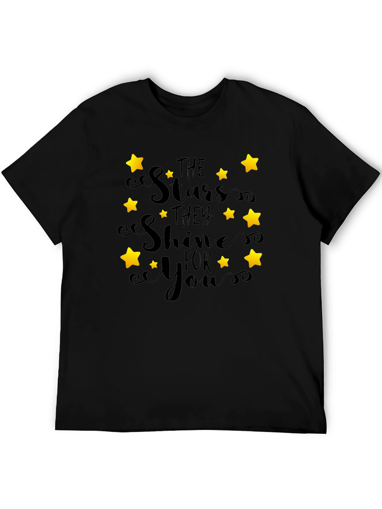 Stars Shine for You Black Graphic Tee