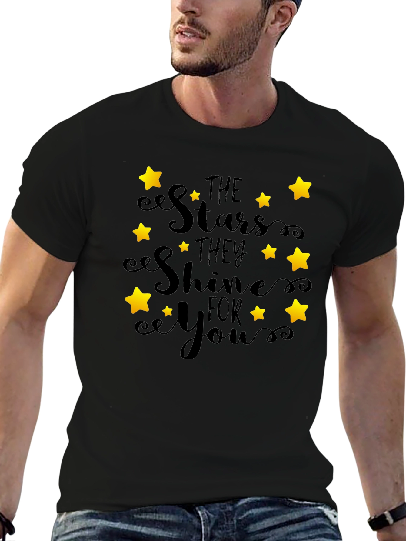 Stars Shine for You Black Graphic Tee