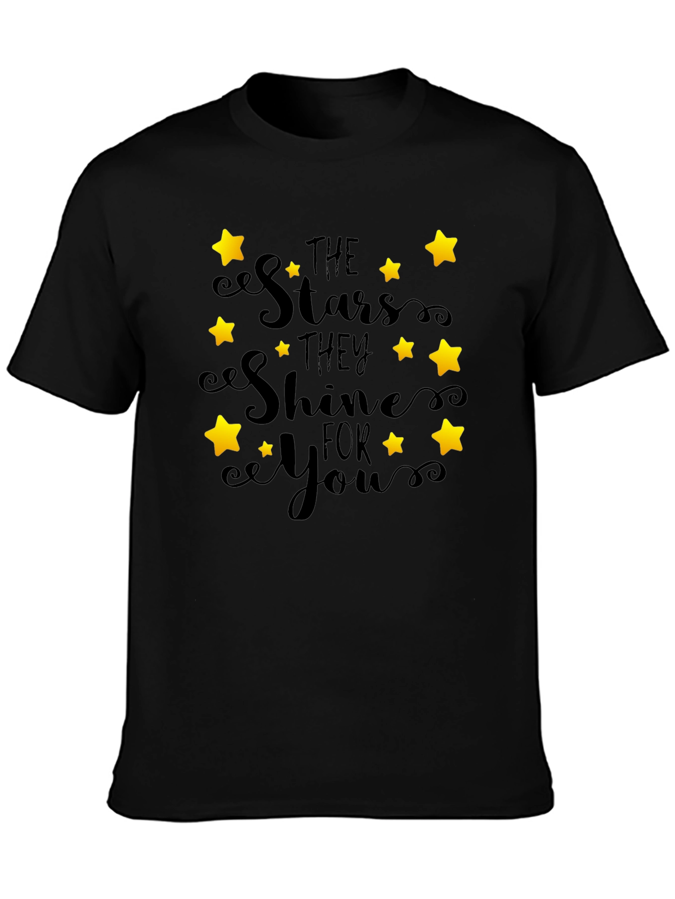 Stars Shine for You Black Graphic Tee