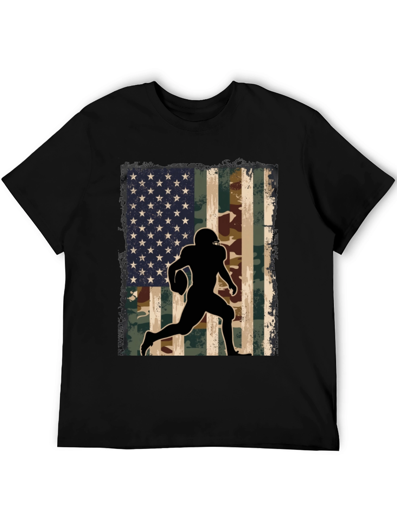 American Flag Football Player Graphic T-Shirt