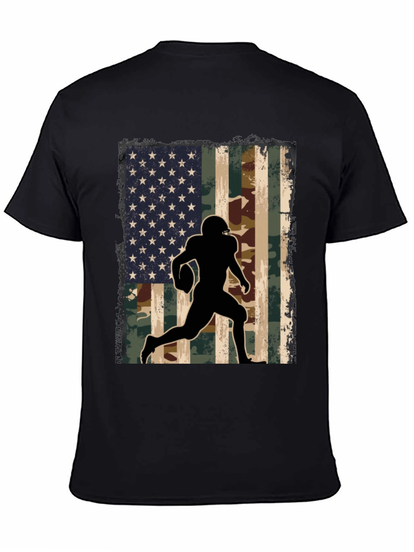American Flag Football Player Graphic T-Shirt