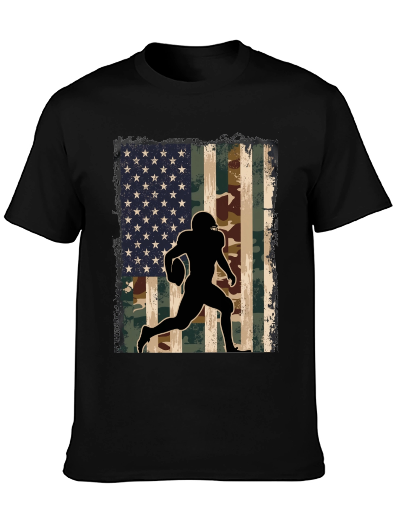 American Flag Football Player Graphic T-Shirt