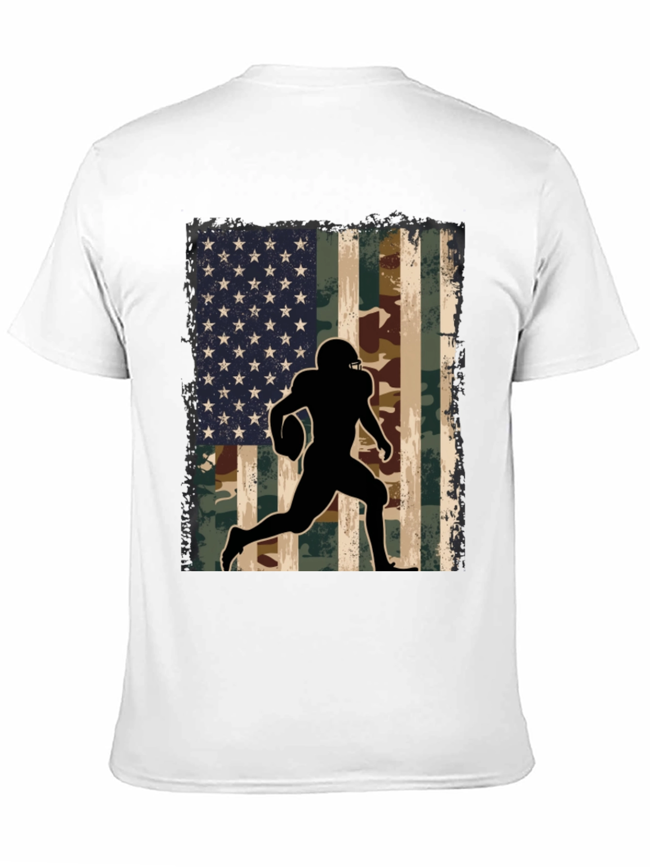 American Flag Football Player Graphic T-Shirt