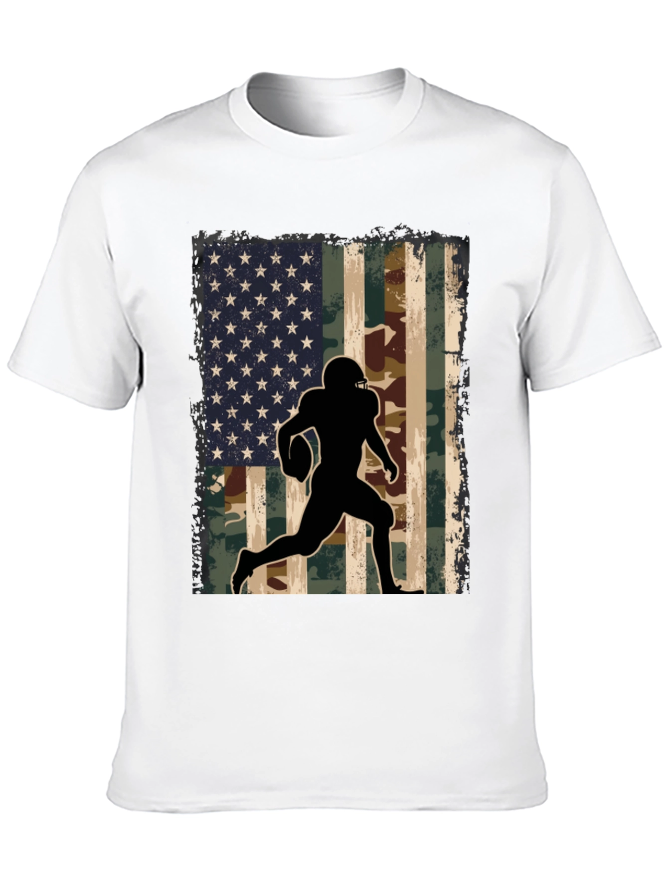 American Flag Football Player Graphic T-Shirt