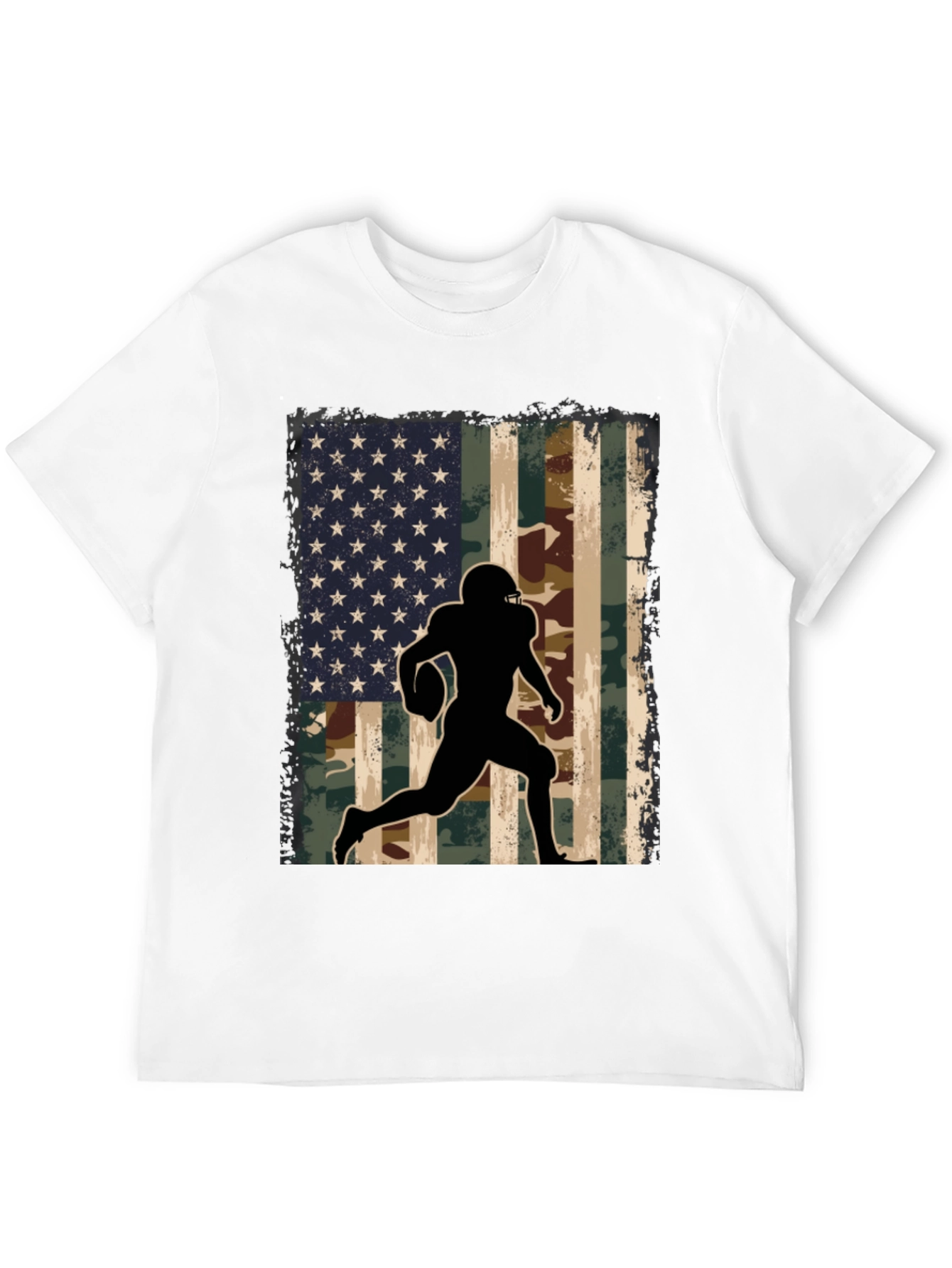 American Flag Football Player Graphic T-Shirt