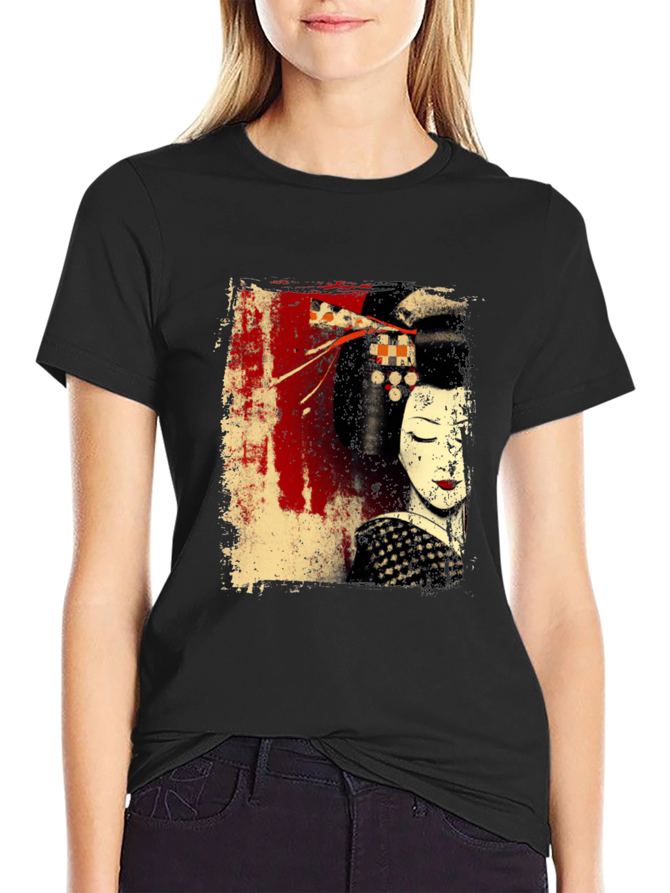 Geisha Graphic Black T-Shirt