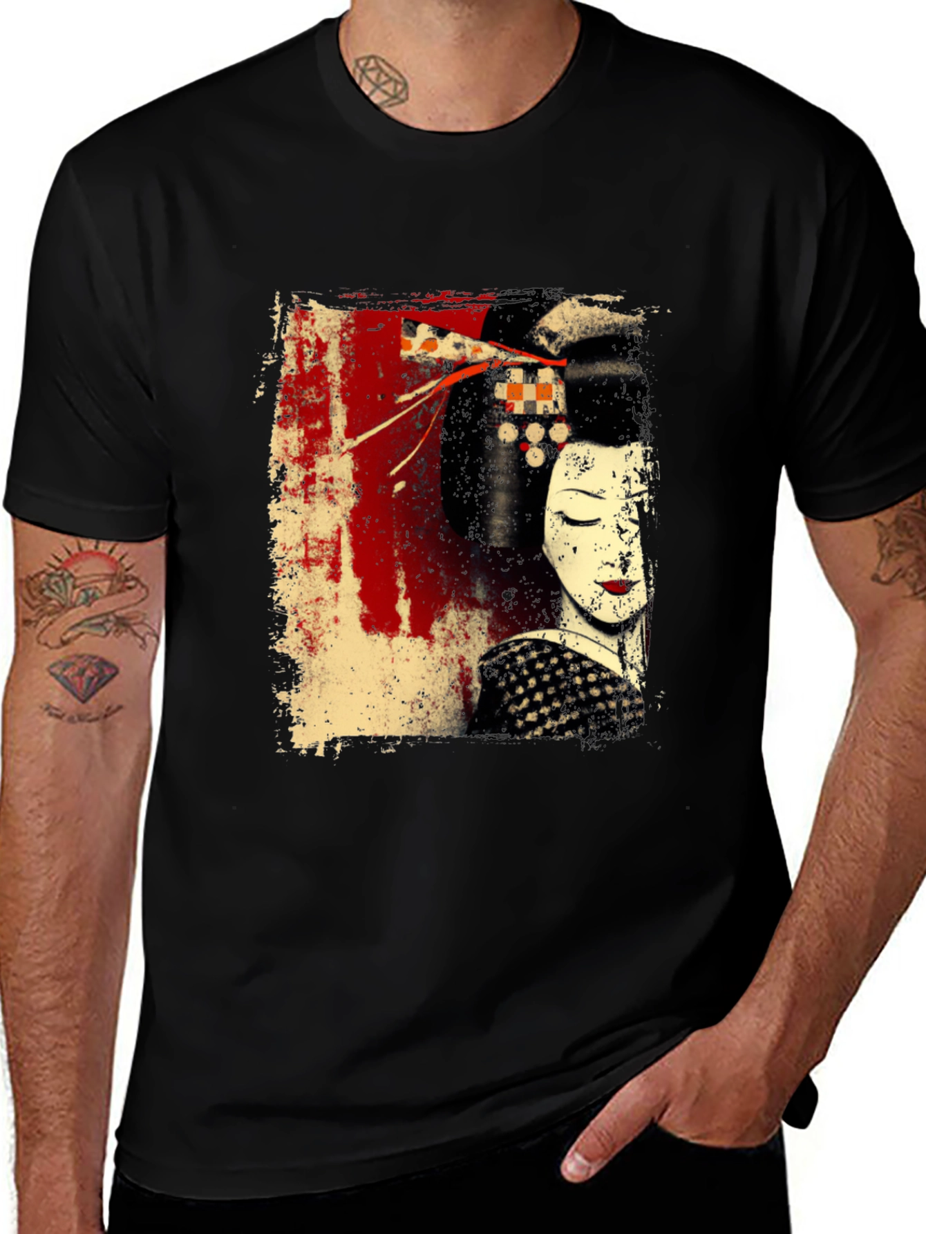 Geisha Graphic Black T-Shirt