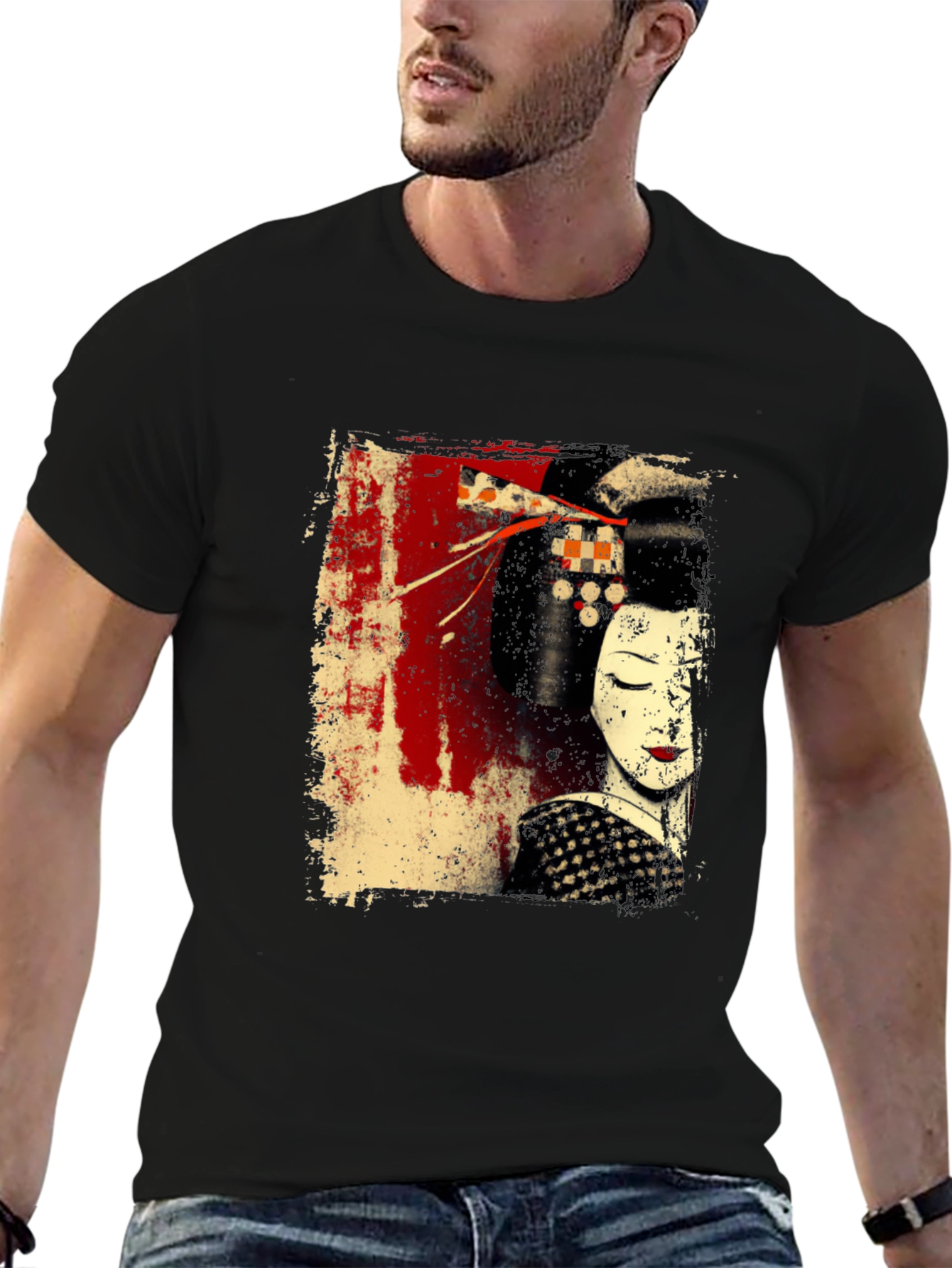 Geisha Graphic Black T-Shirt