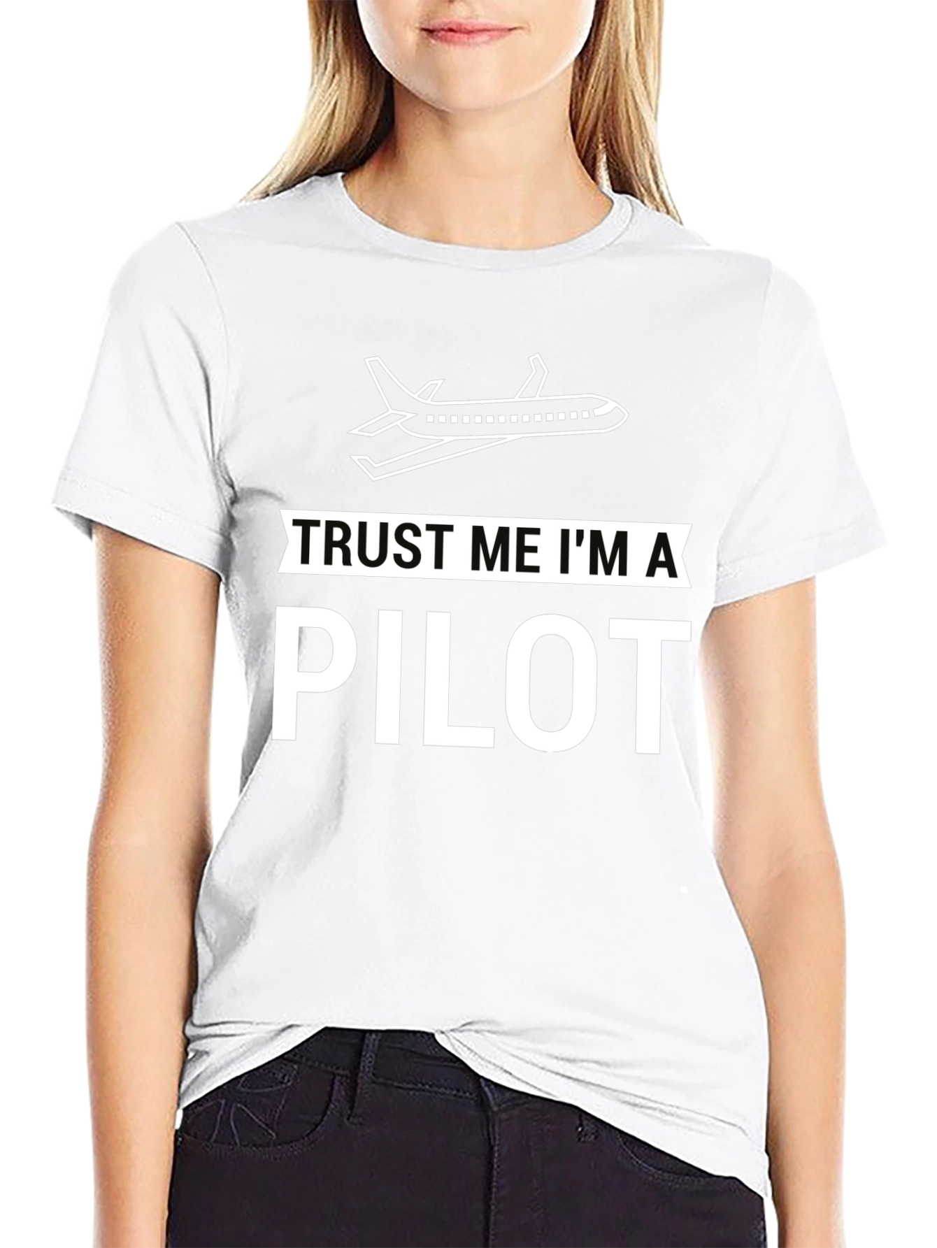 Trust Me Im a Pilot Black Graphic T-Shirt