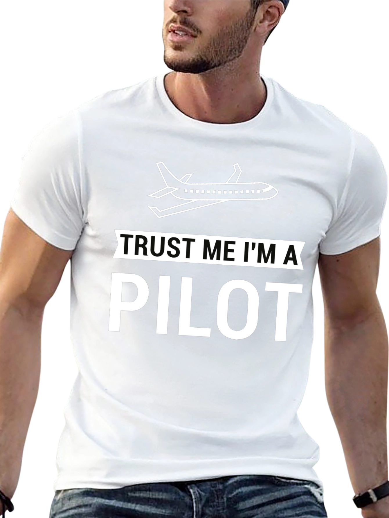 Trust Me Im a Pilot Black Graphic T-Shirt
