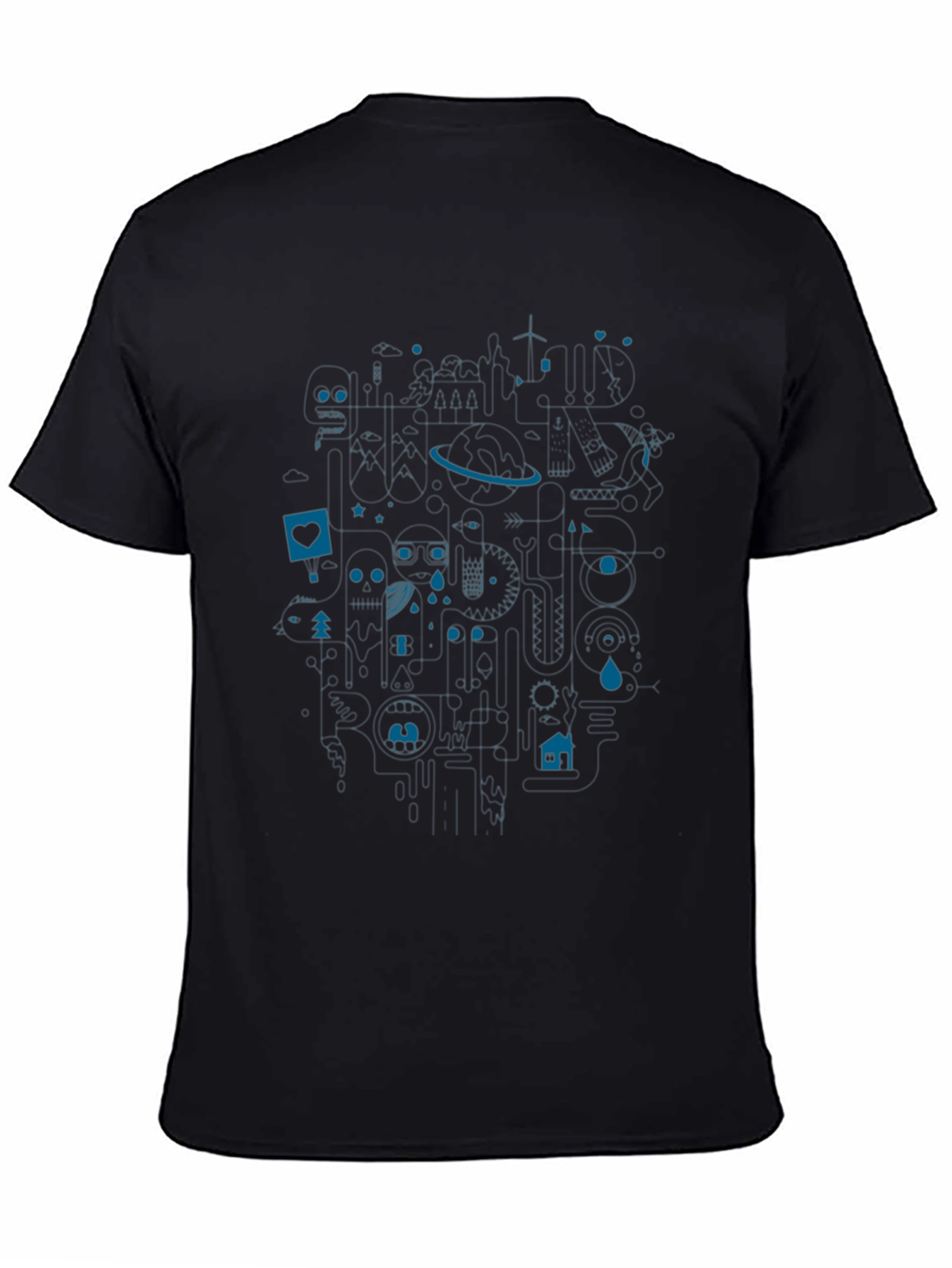 Abstract Graphic T-Shirt - Casual Wear for Men