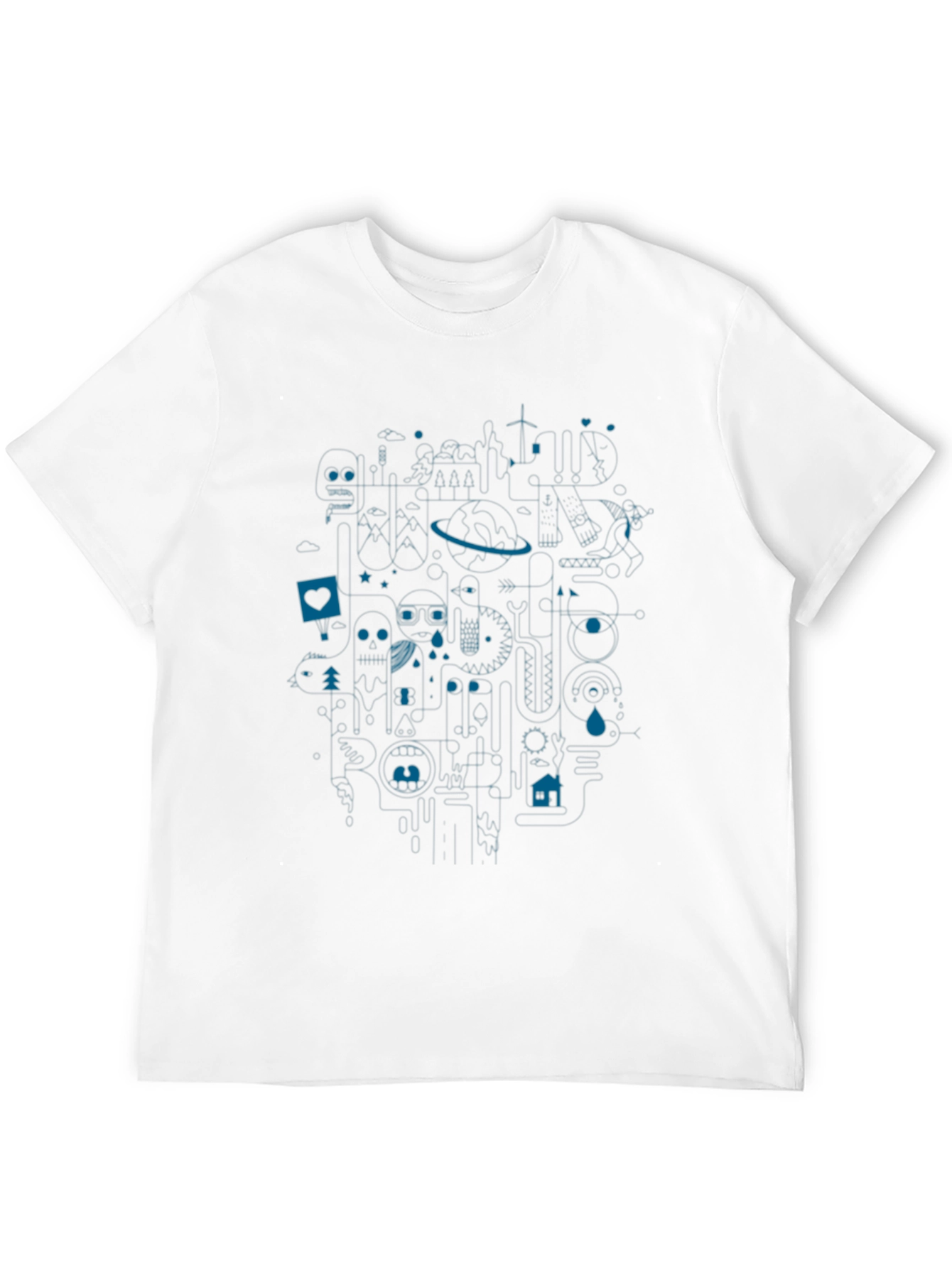 Abstract Graphic T-Shirt - Casual Wear for Men