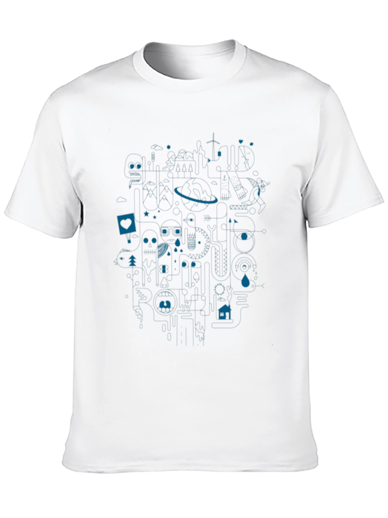 Abstract Graphic T-Shirt - Casual Wear for Men