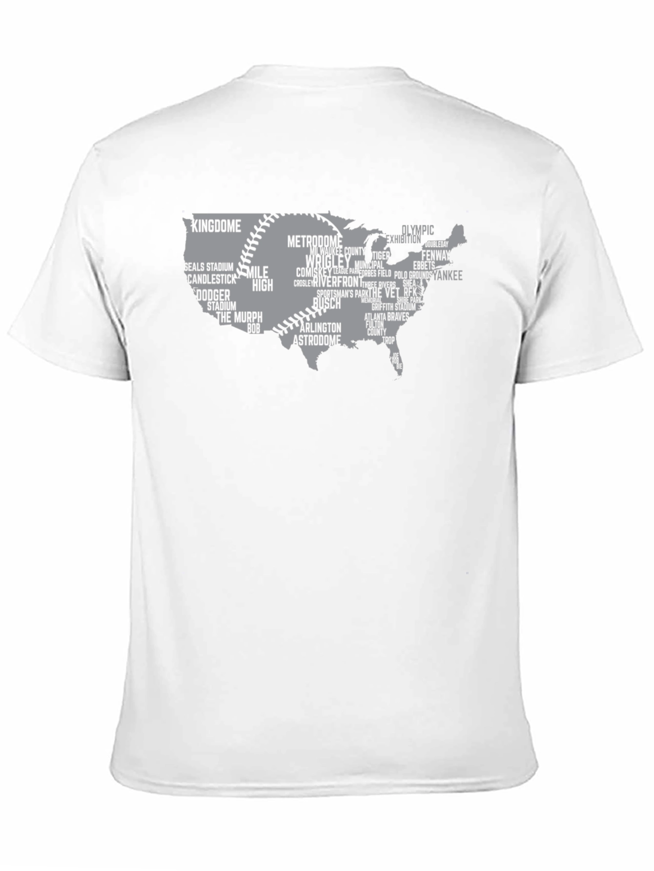 Baseball Stadium USA Map T-Shirt