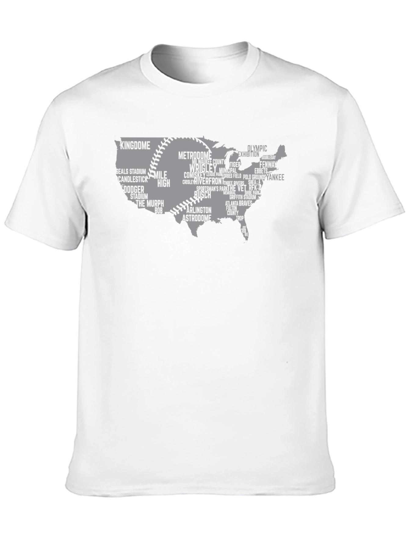 Baseball Stadium USA Map T-Shirt