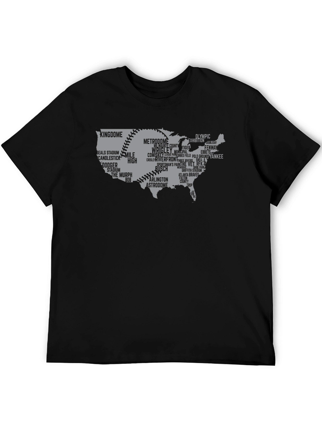 Baseball Stadium USA Map T-Shirt