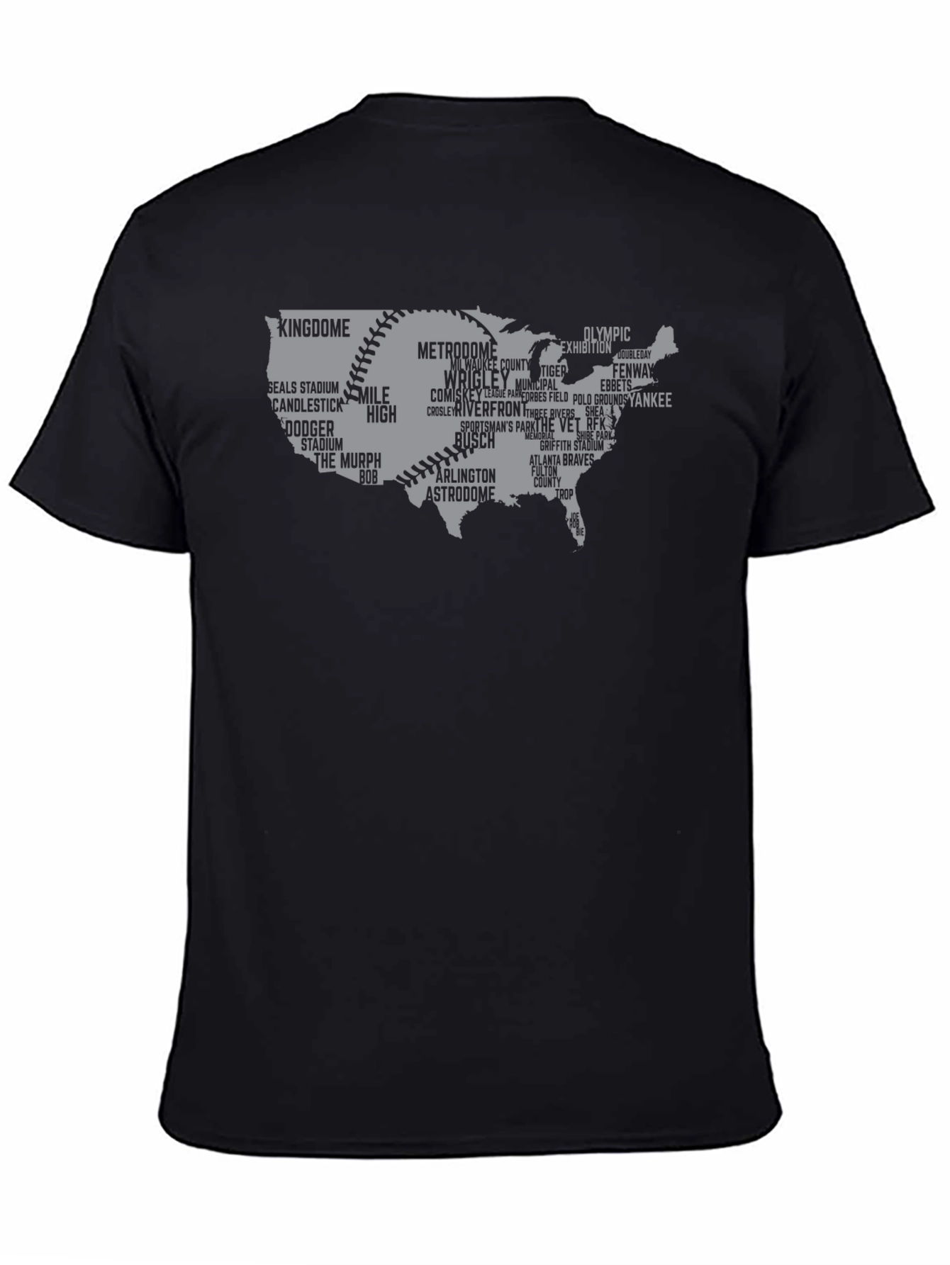 Baseball Stadium USA Map T-Shirt