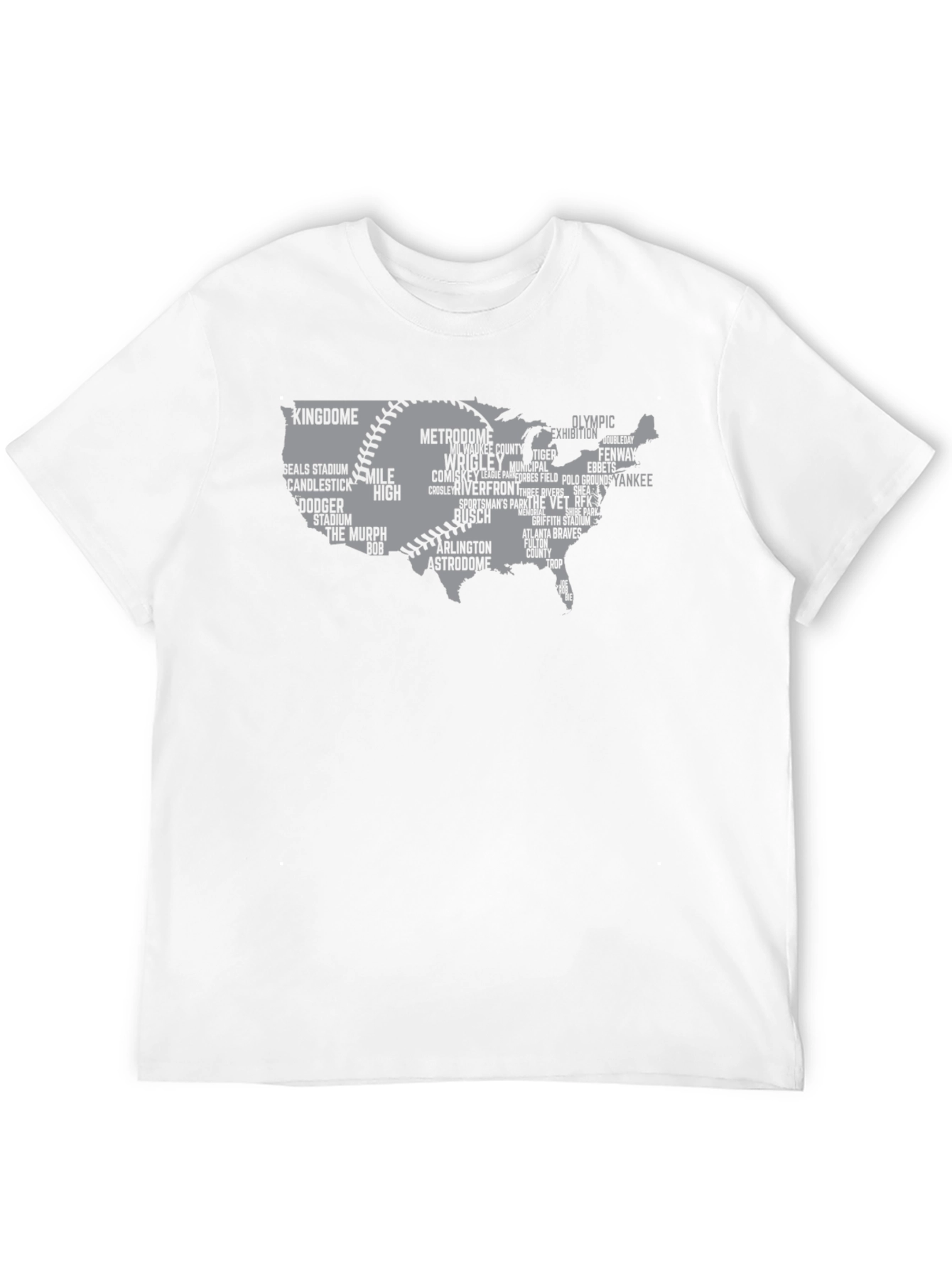 Baseball Stadium USA Map T-Shirt