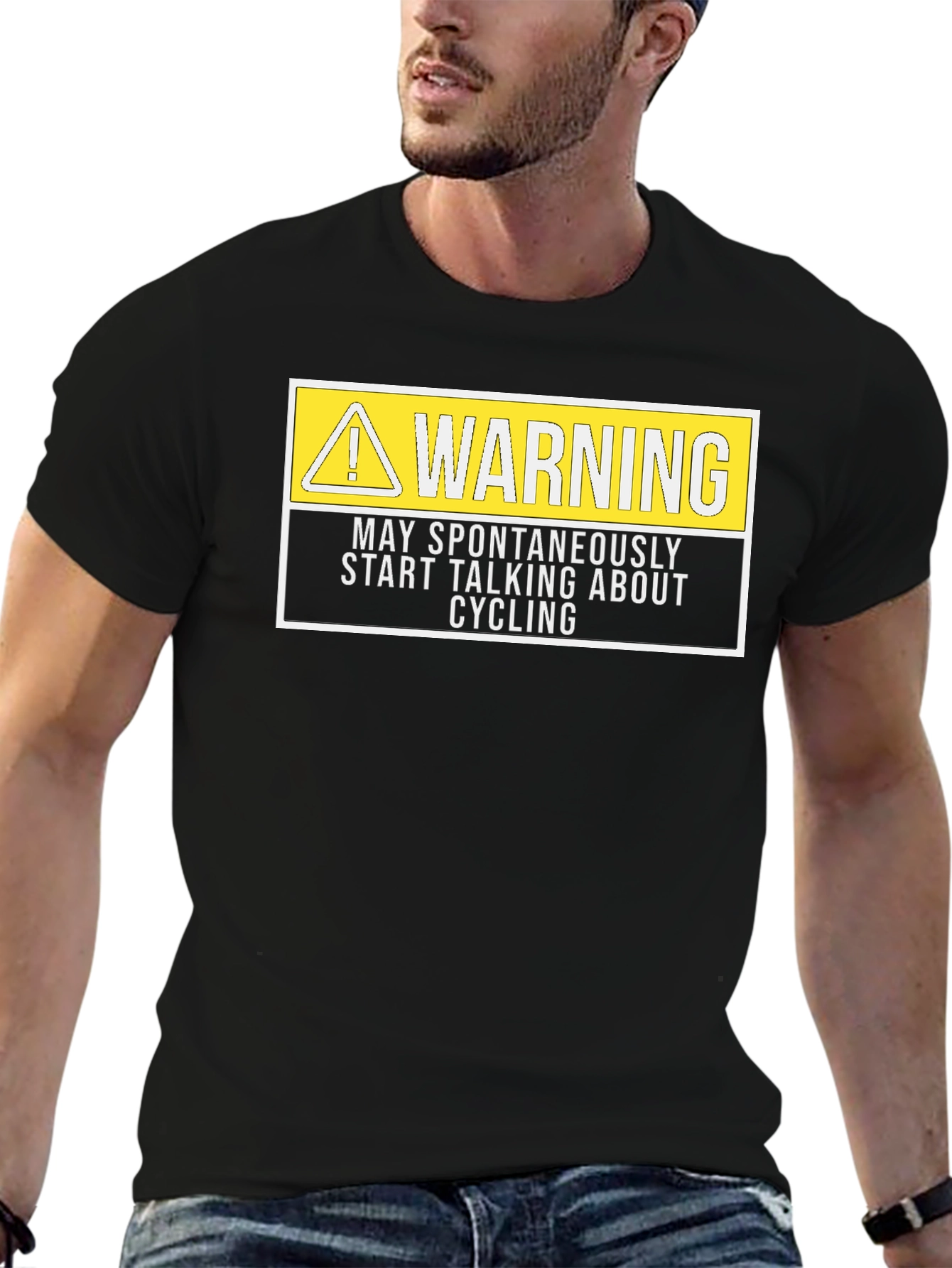 Warning May Spontaneously Talk About Cycling T-Shirt