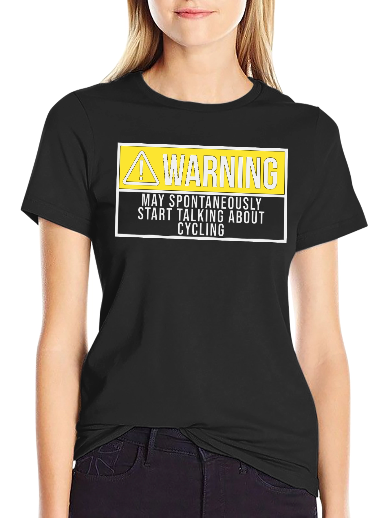 Warning May Spontaneously Talk About Cycling T-Shirt