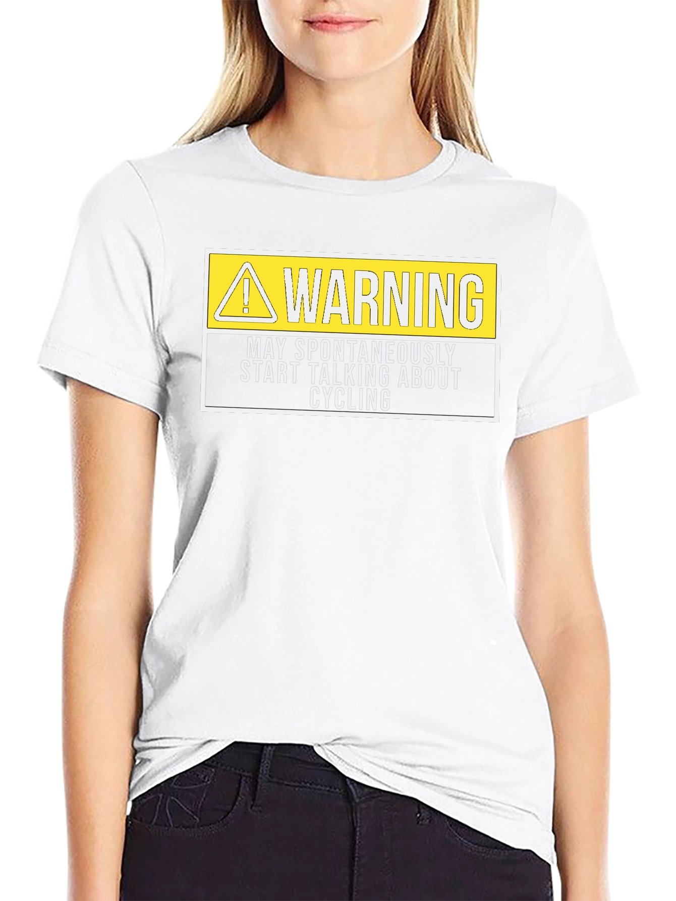 Warning May Spontaneously Talk About Cycling T-Shirt