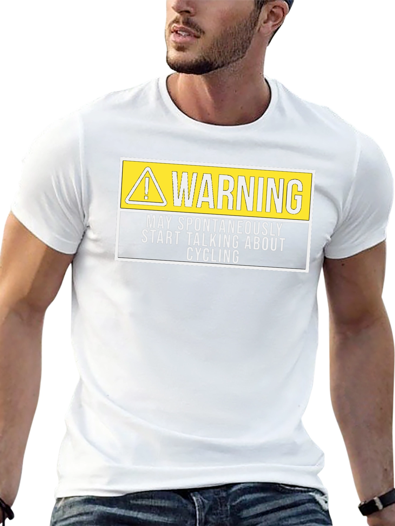 Warning May Spontaneously Talk About Cycling T-Shirt
