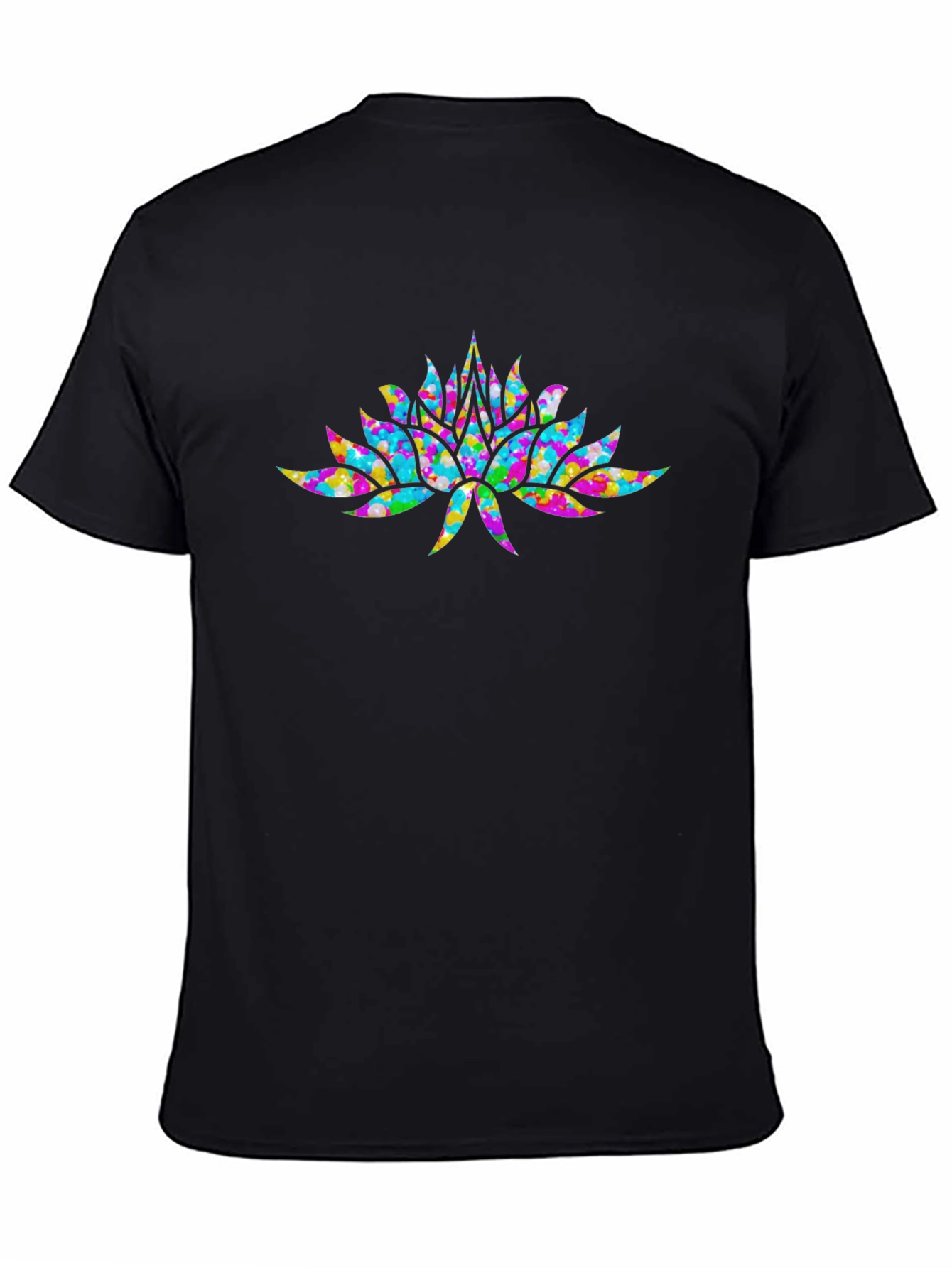 Lotus Flower Graphic Tee - Stylish Mens Black T-Shirt
