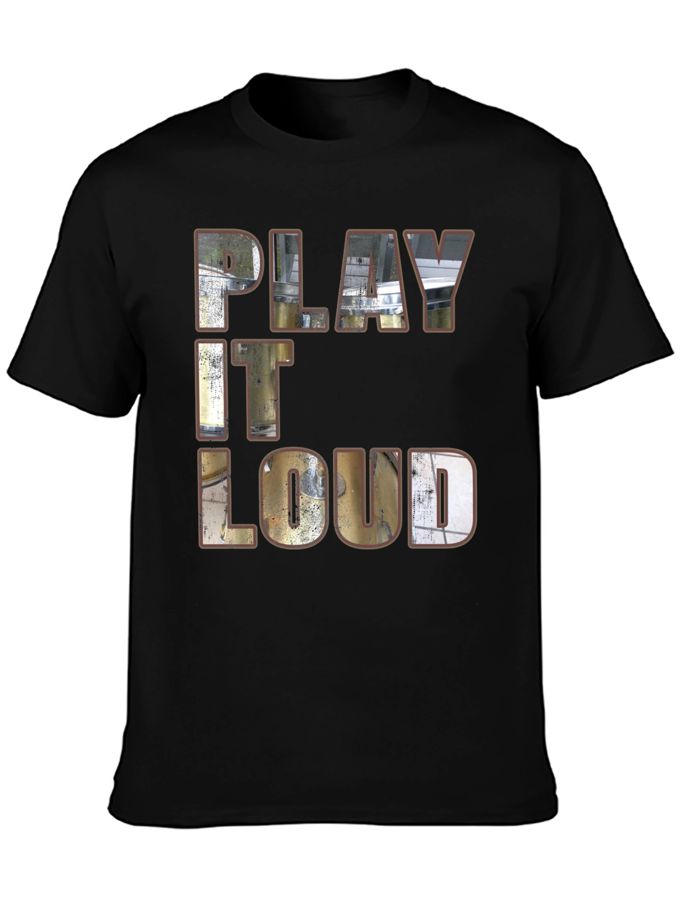 Play It Loud Black Graphic T-Shirt