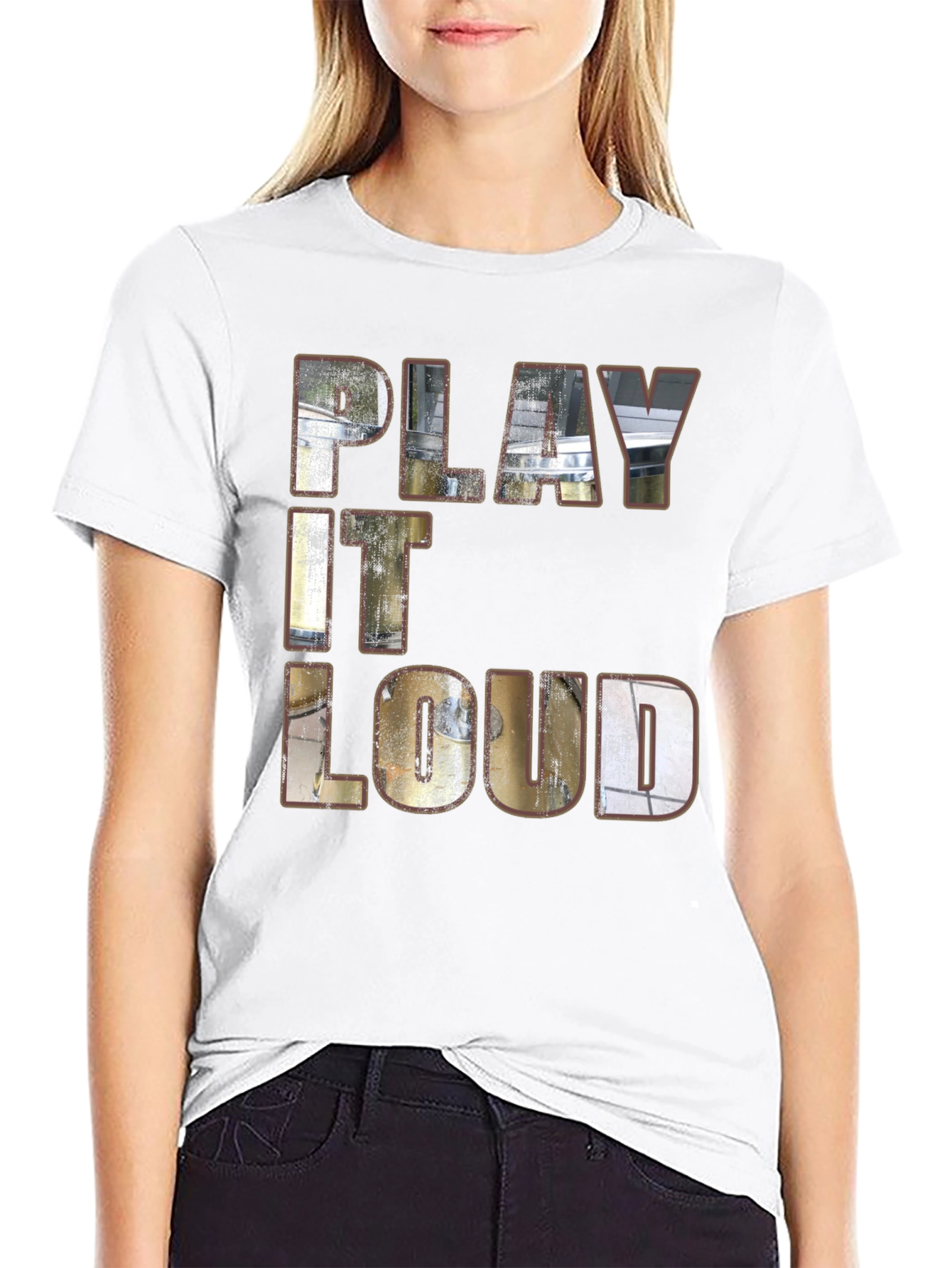 Play It Loud Black Graphic T-Shirt