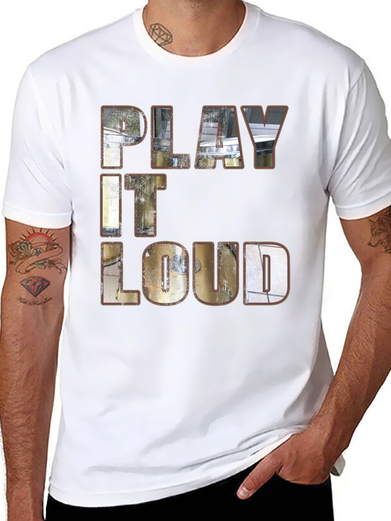 Play It Loud Black Graphic T-Shirt