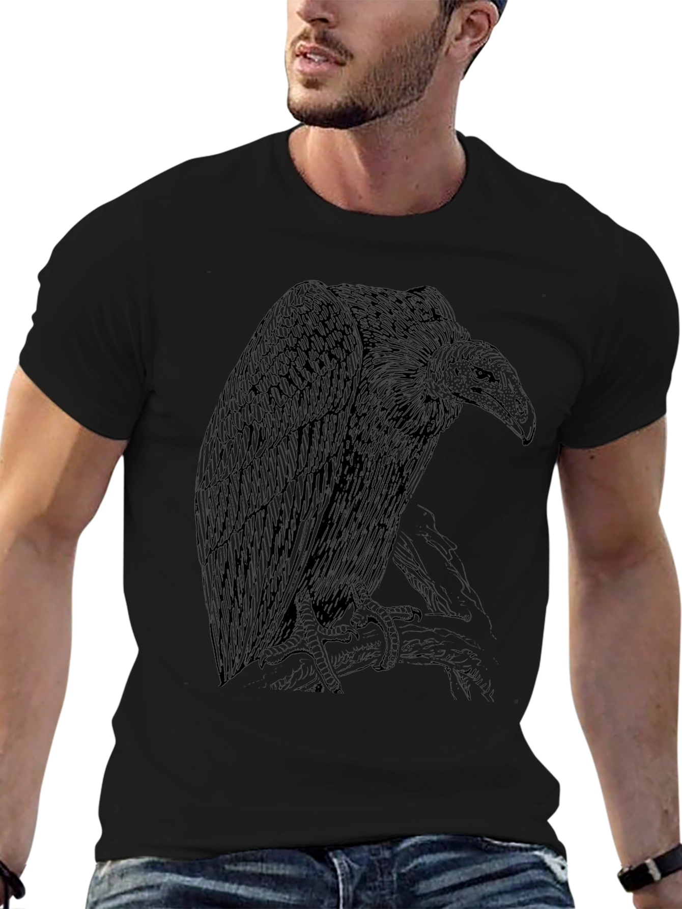 Vulture Graphic Tee - Edgy Bird Design