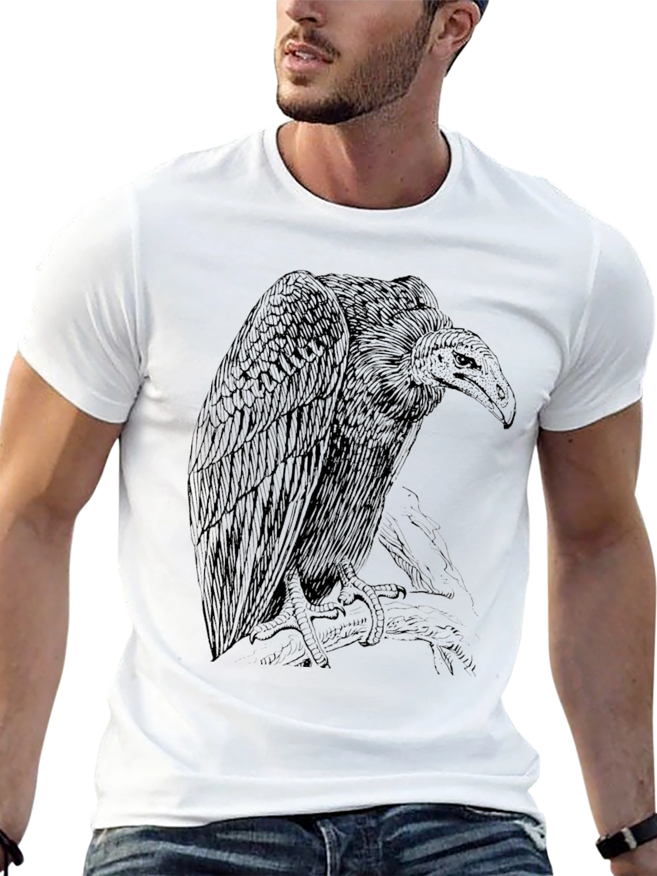 Vulture Graphic Tee - Edgy Bird Design